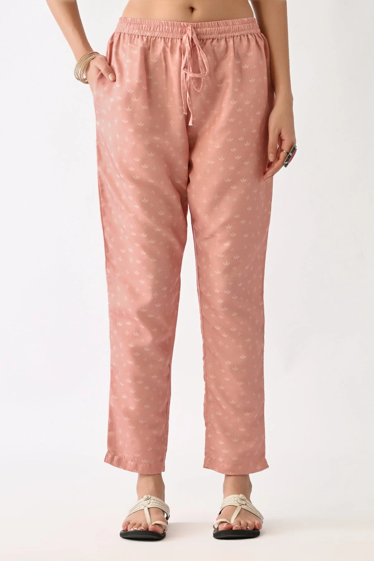 Baby Pink Printed Kurta 3 Pcs Set - Image 7