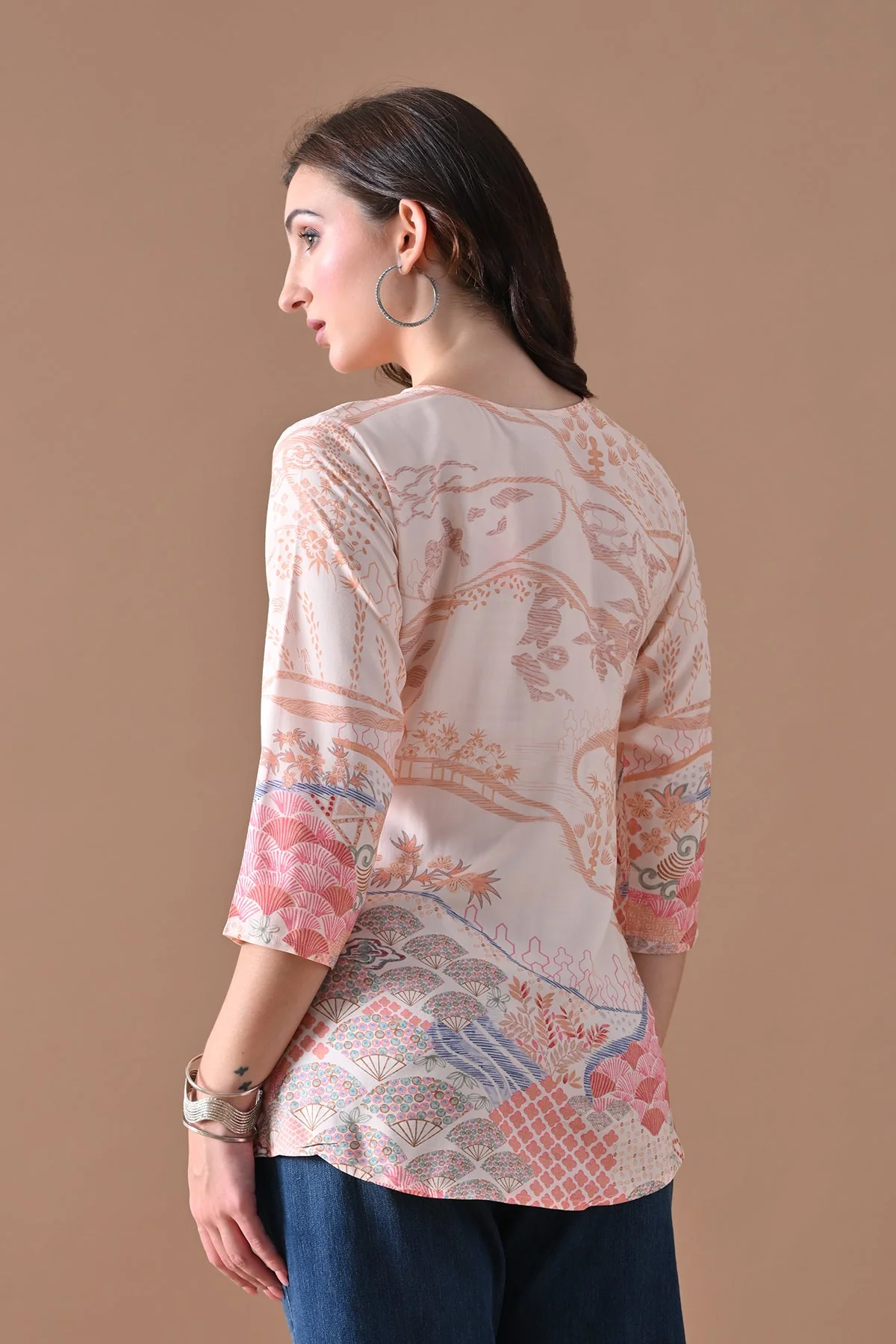 Beige Printed Top - Image 5