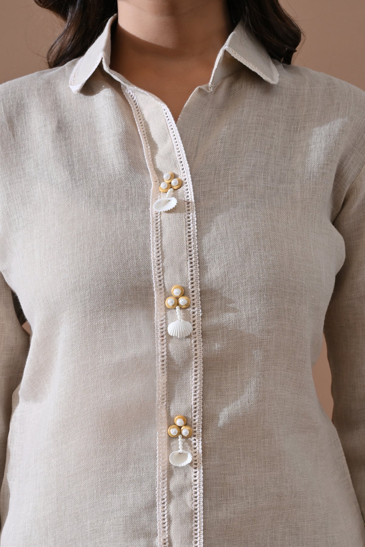 Beige Solid Co-Ord Set - Image 4