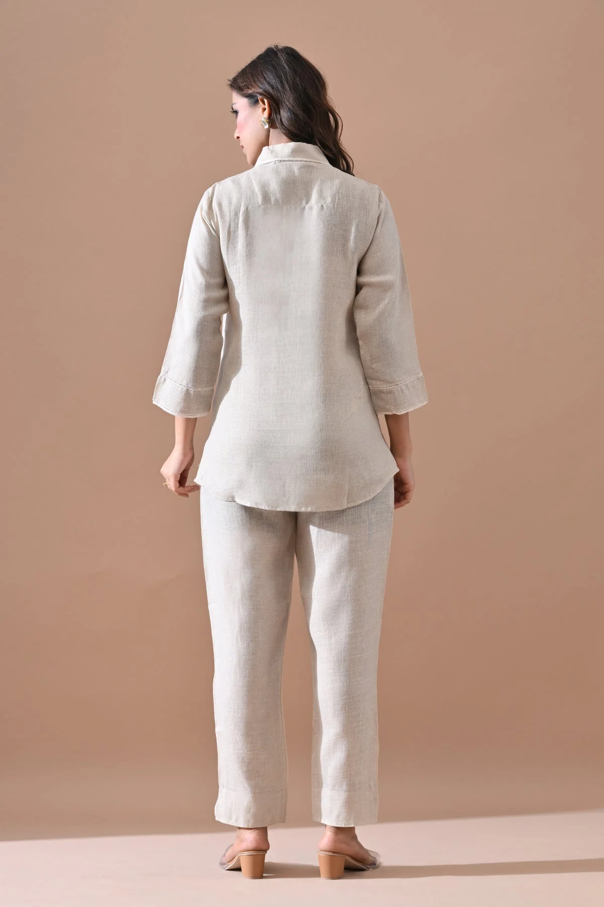 Beige Solid Co-Ord Set - Image 5