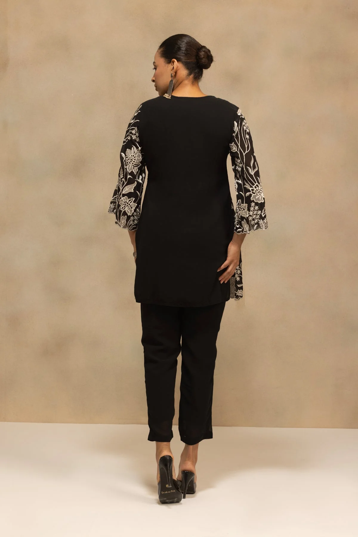 Black Embroidered Co-Ord Set - Image 5
