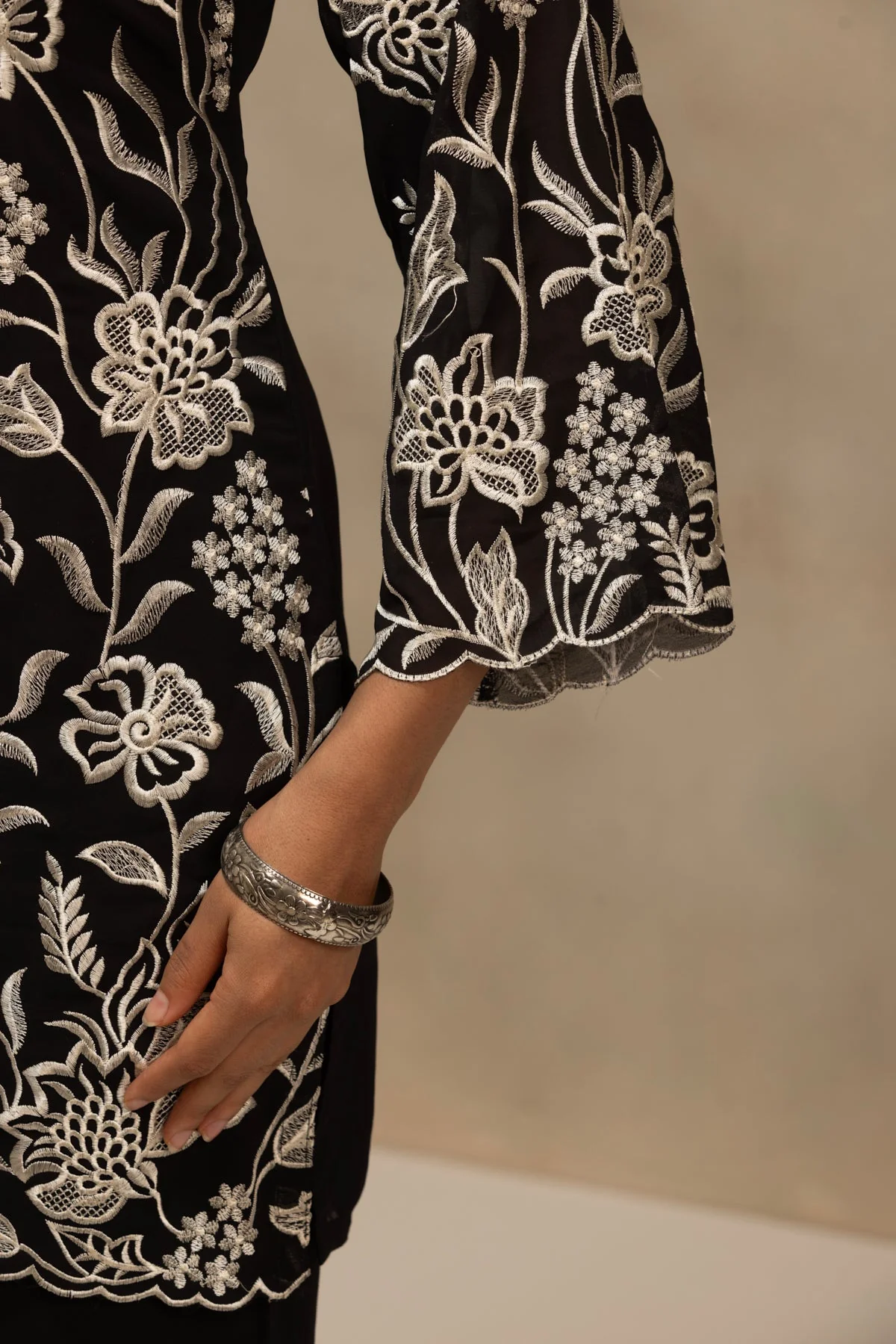 Black Embroidered Co-Ord Set - Image 6