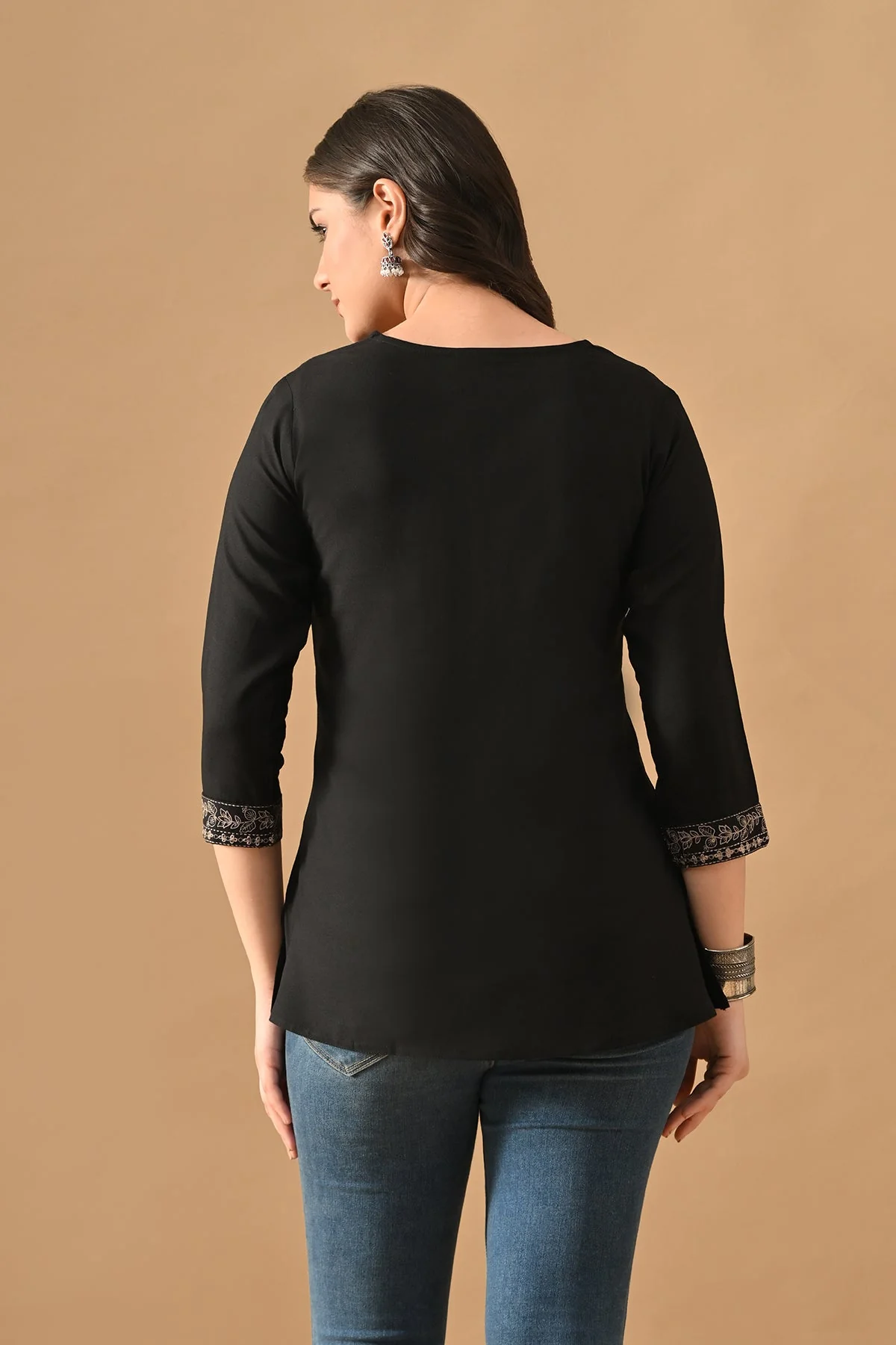 Black Embroidered Top - Image 4