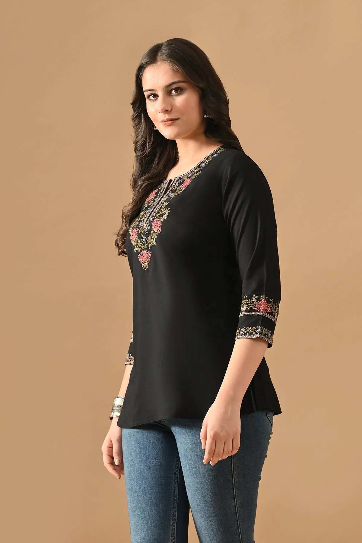 Black Embroidered Top - Image 2