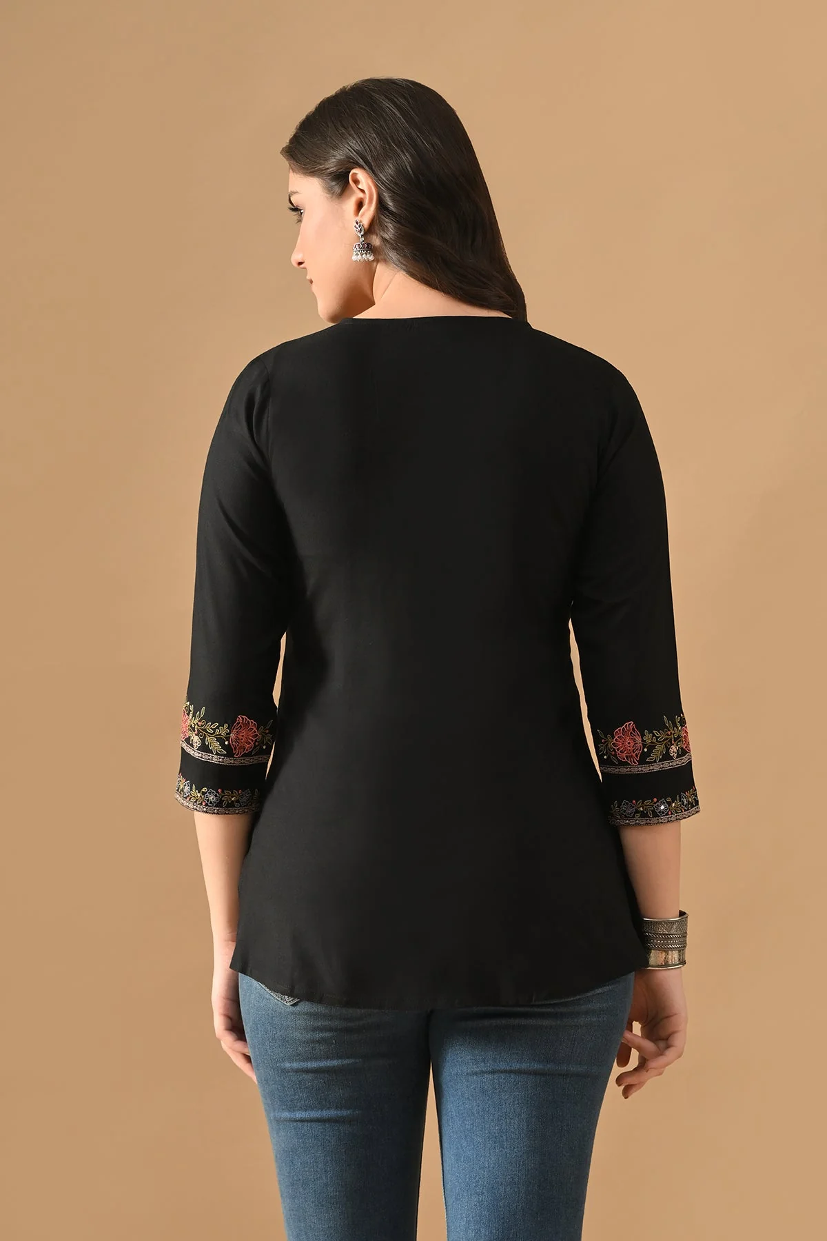 Black Embroidered Top - Image 4