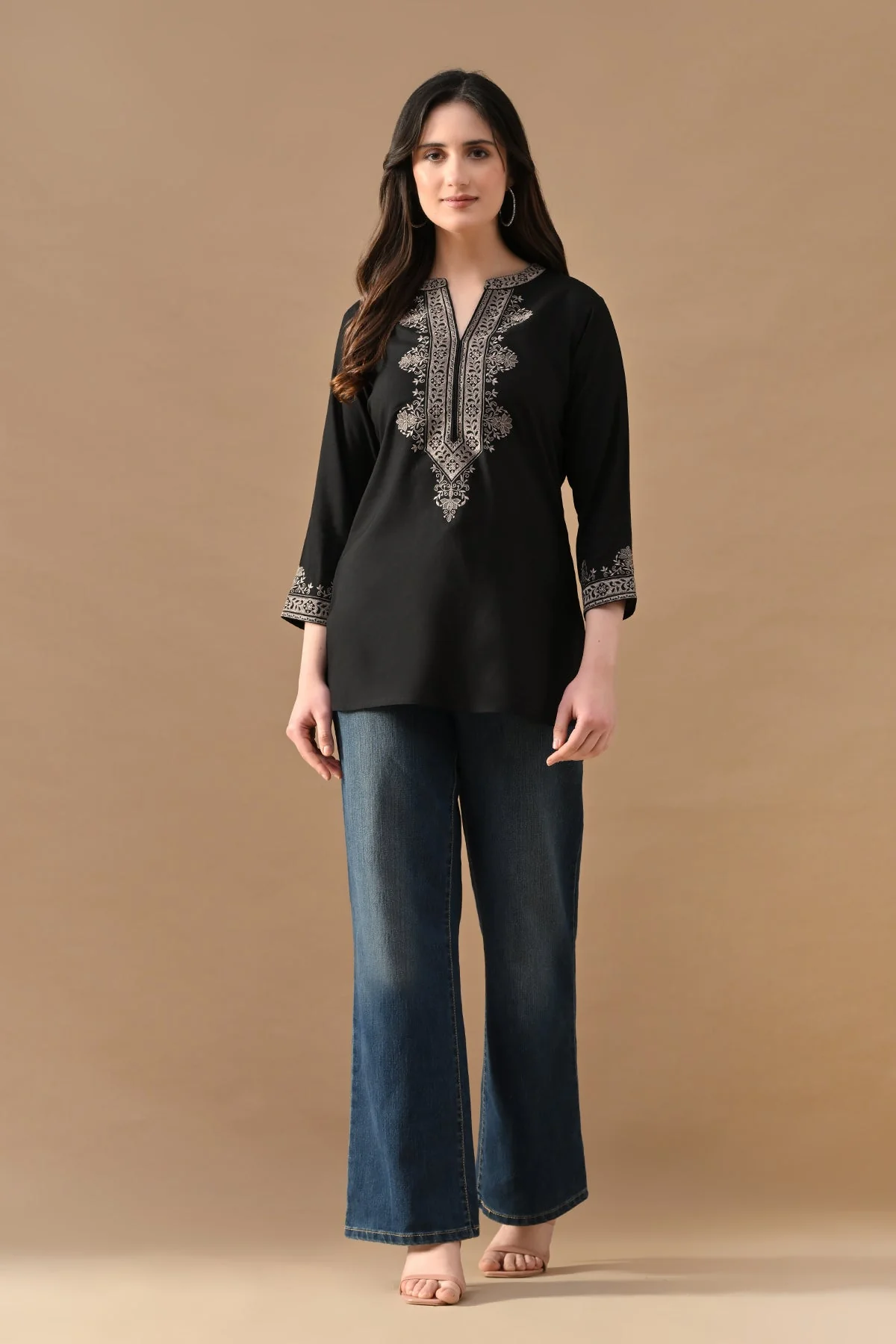 Black Embroidered Top