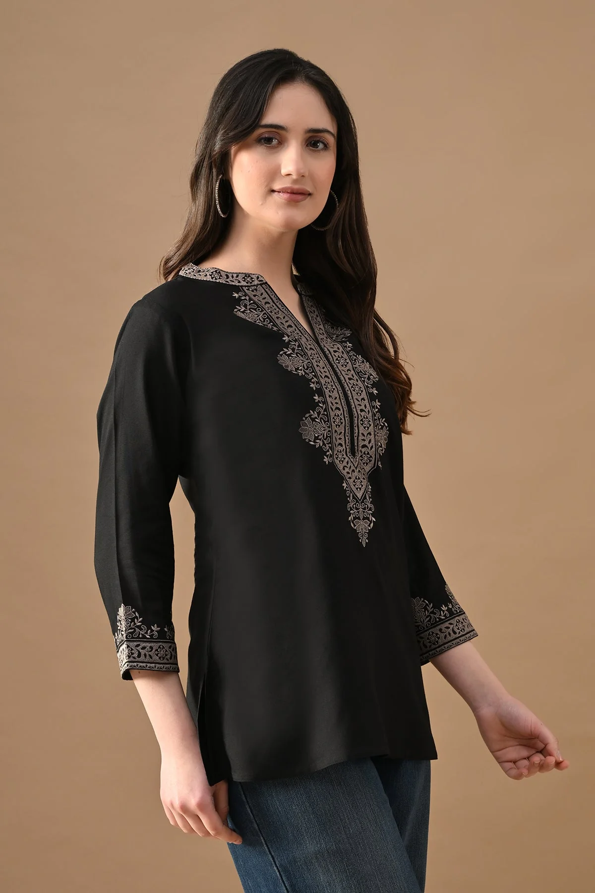 Black Embroidered Top - Image 3