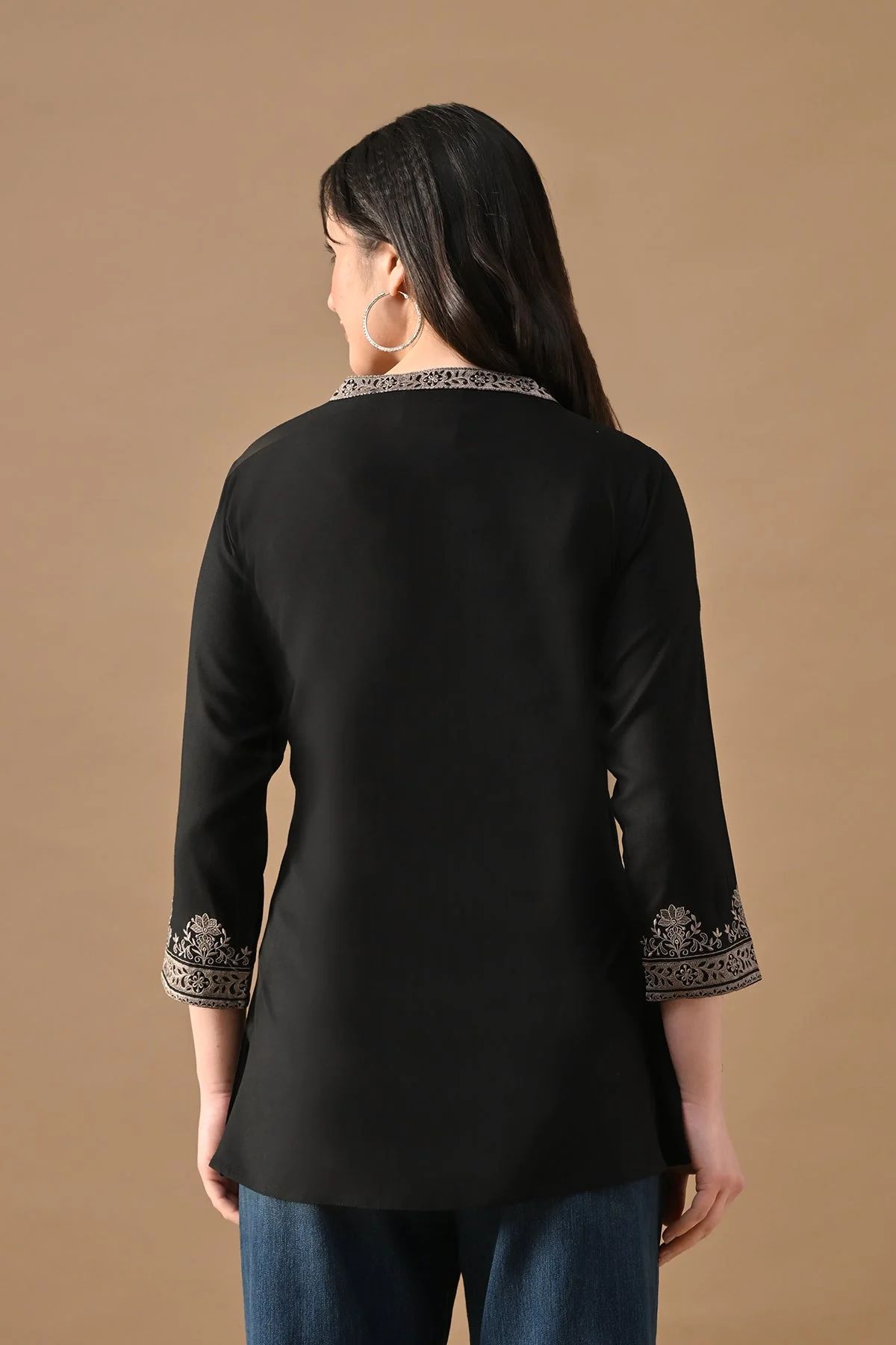 Black Embroidered Top - Image 5