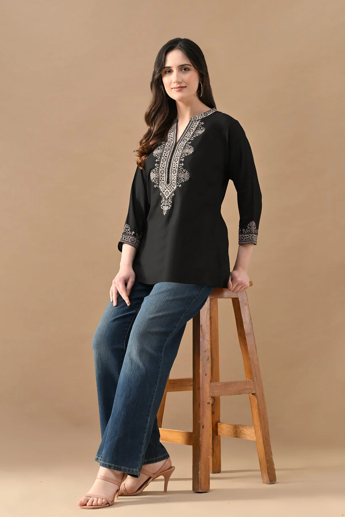 Black Embroidered Top - Image 6