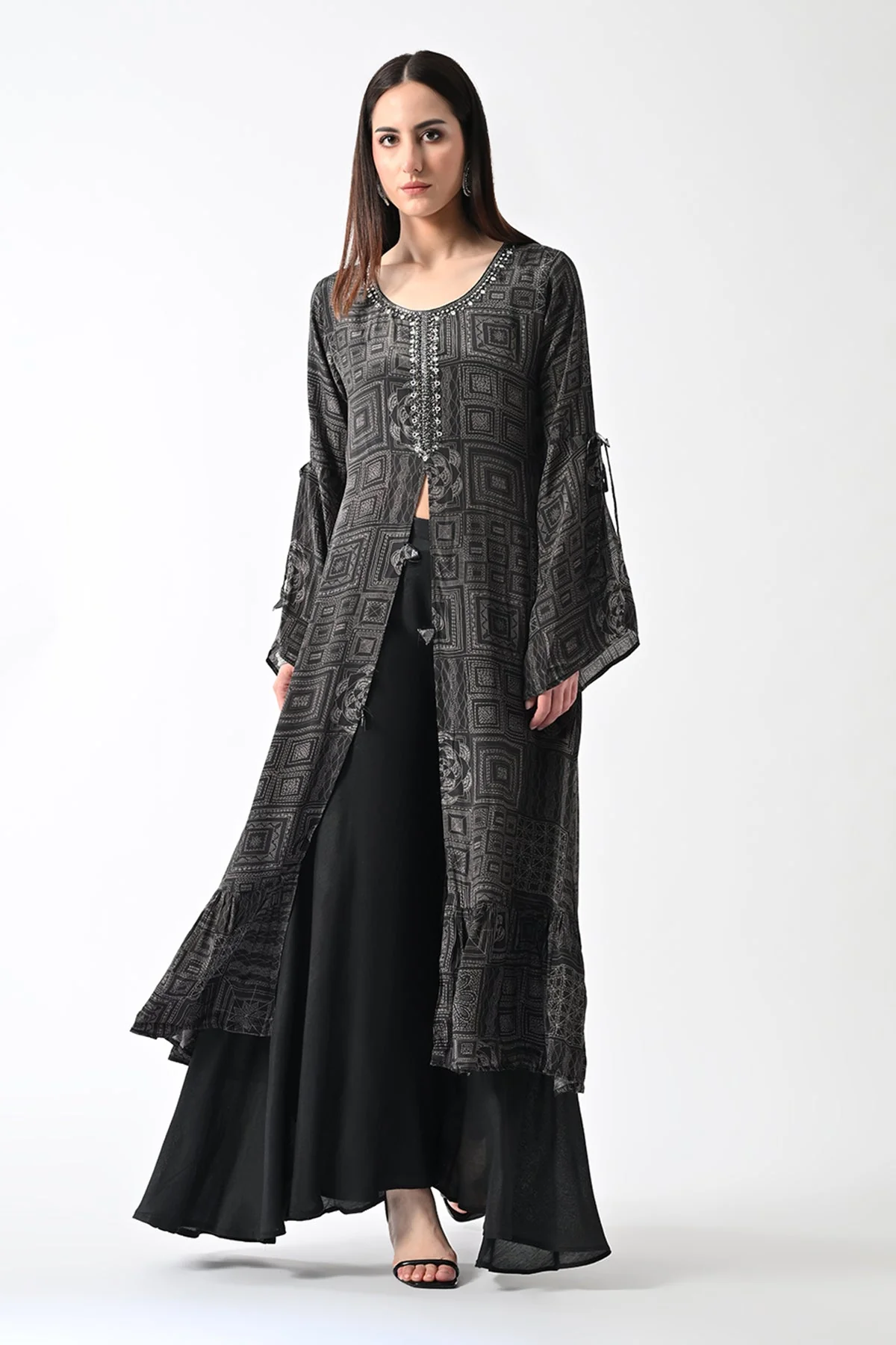 Black Printed Dress - Image 8