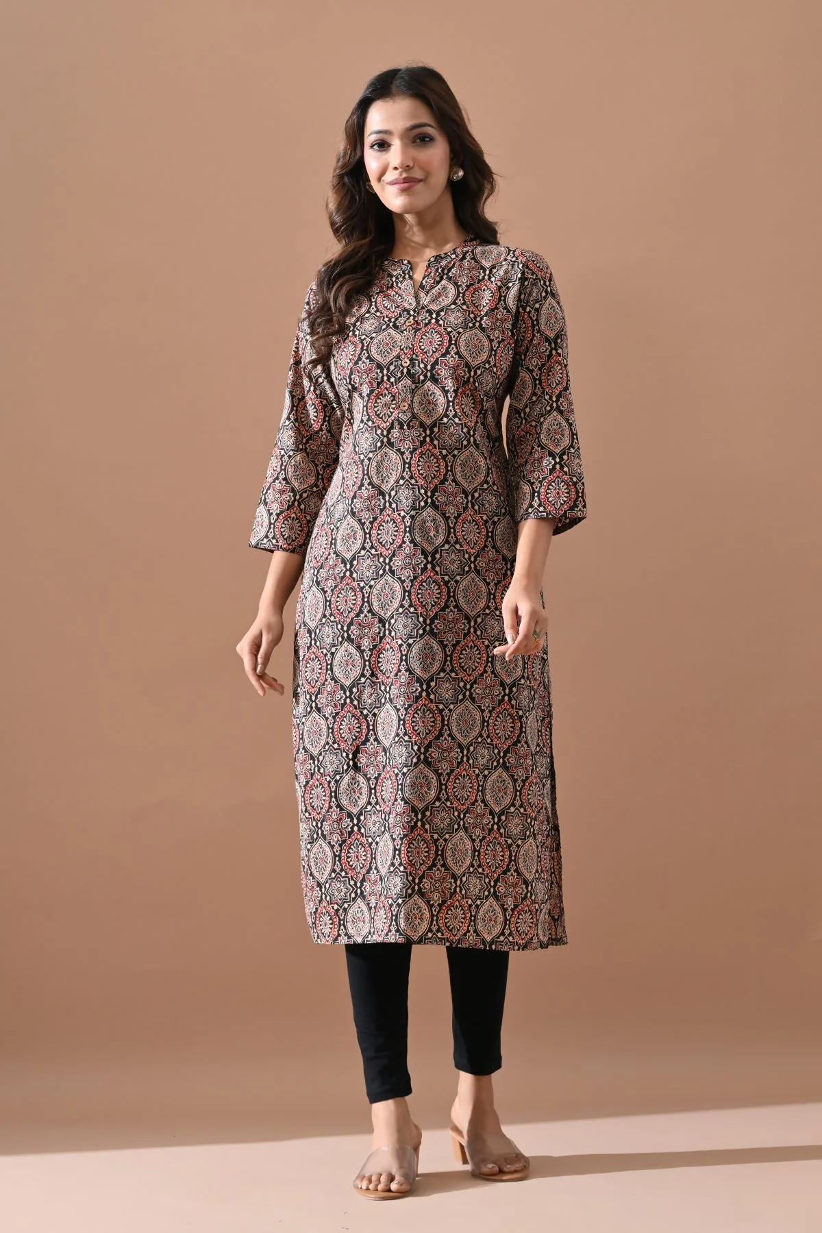 Black Printed Kurta