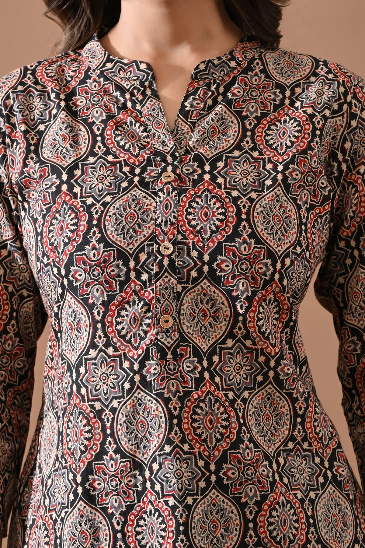 Black Printed Kurta - Image 4