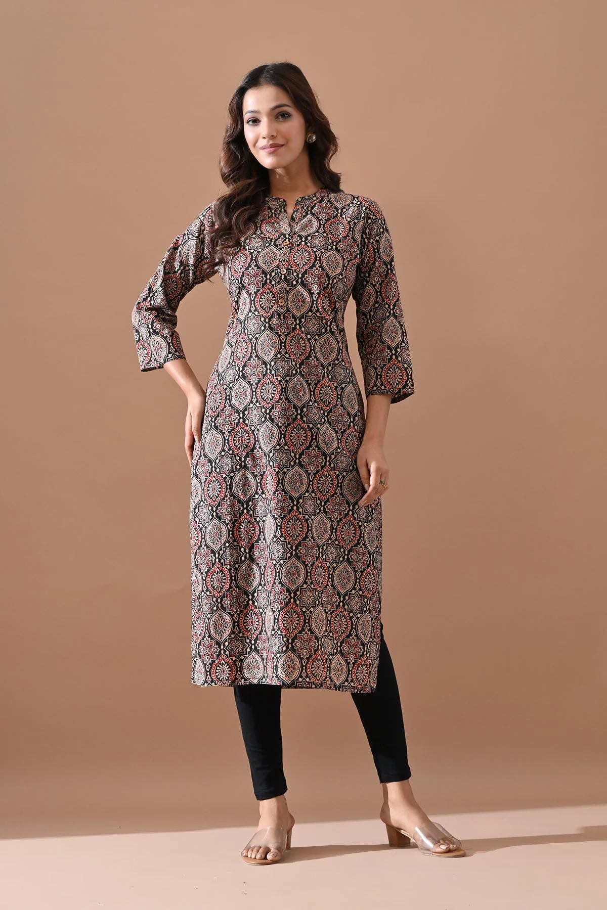 Black Printed Kurta - Image 6