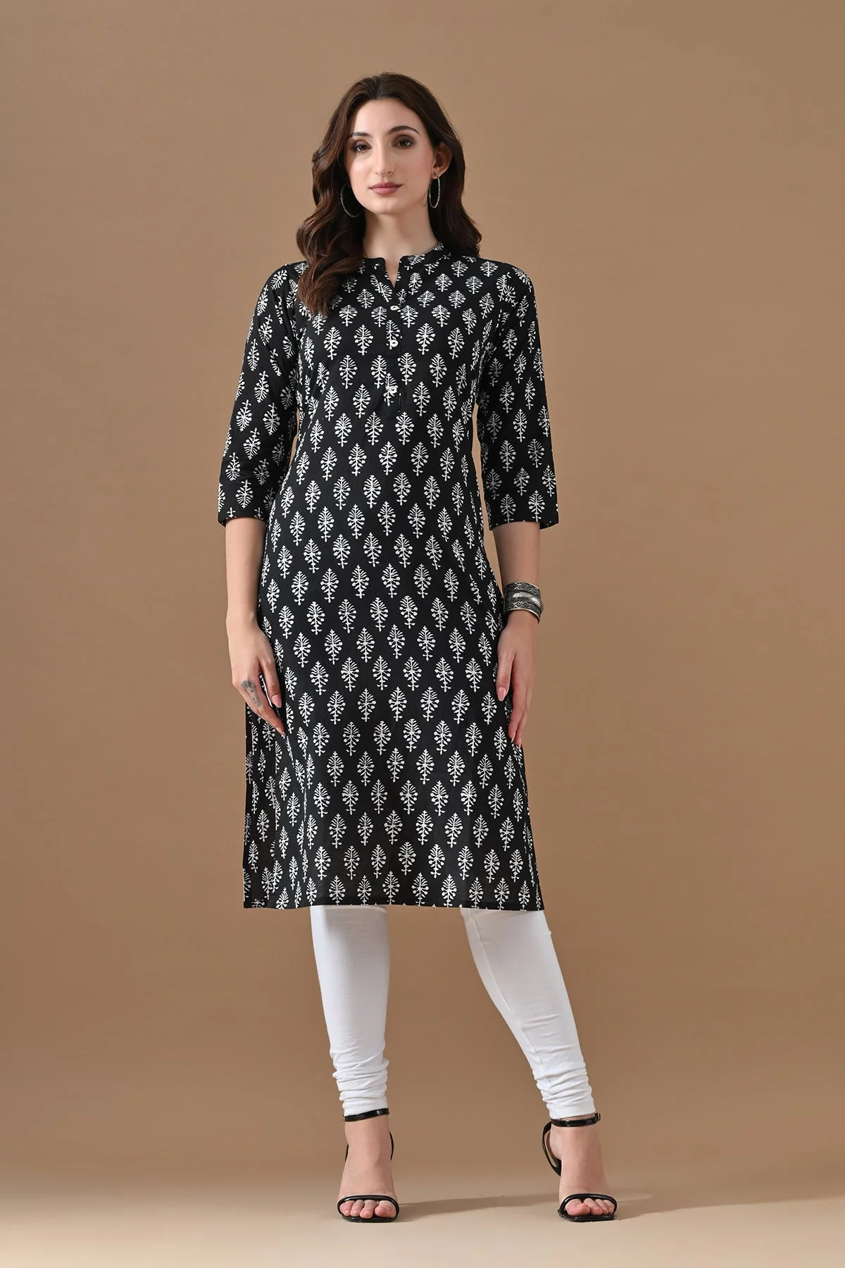 Black Printed Kurta