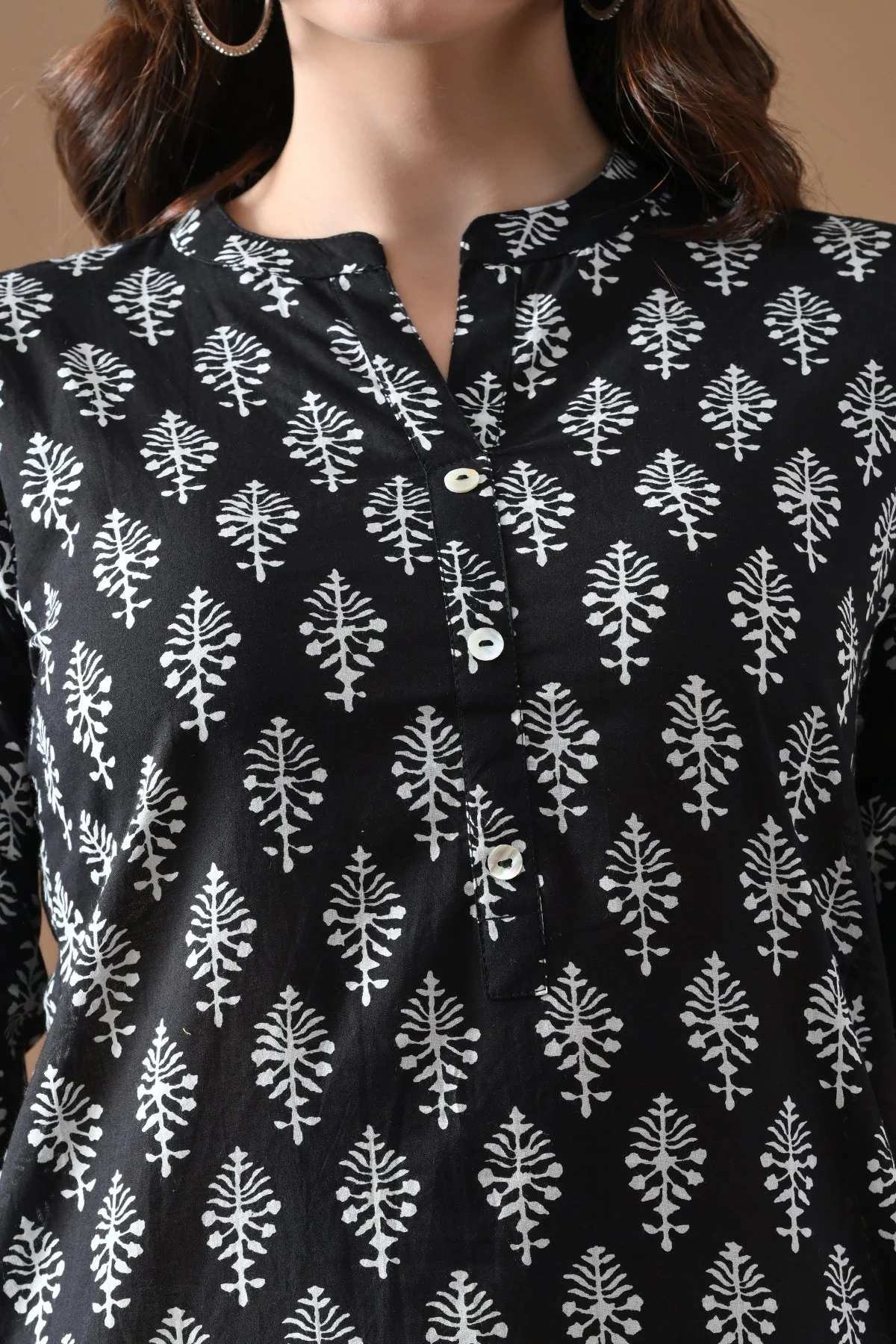 Black Printed Kurta - Image 4