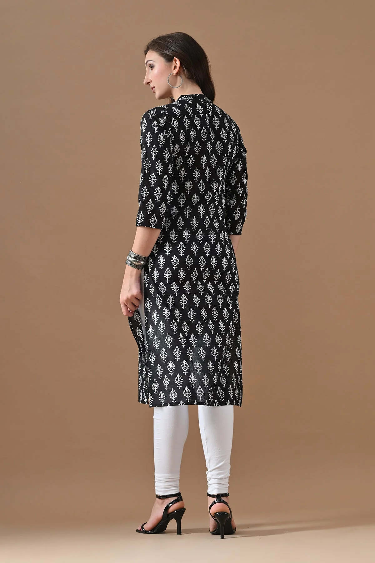 Black Printed Kurta - Image 5