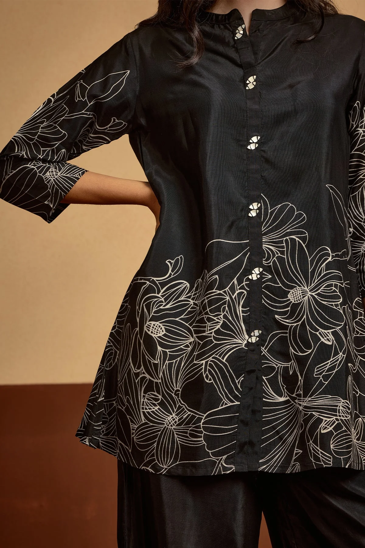 Black Printed Kurta Set - Image 3