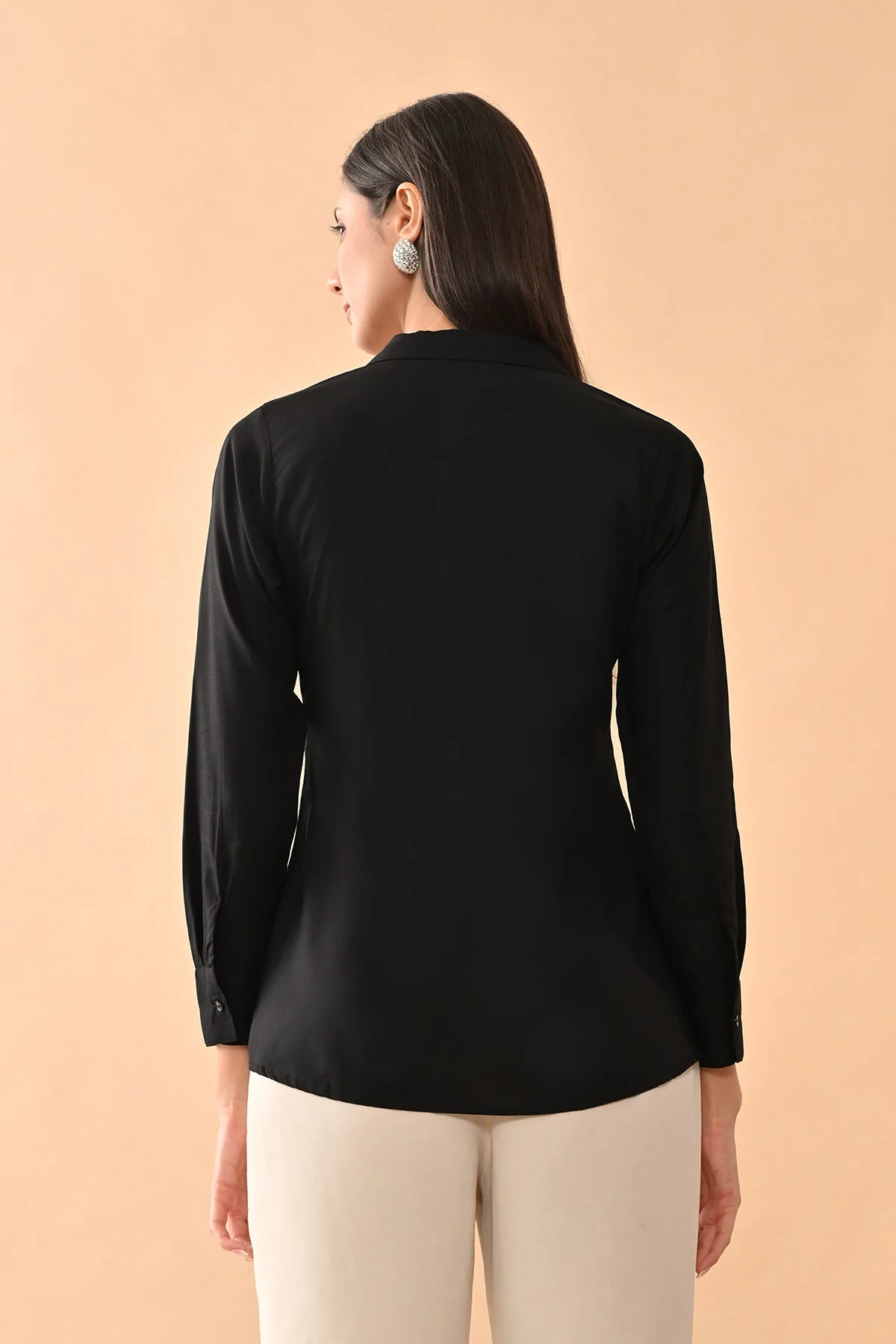 Black Solid Straight Top - Image 6