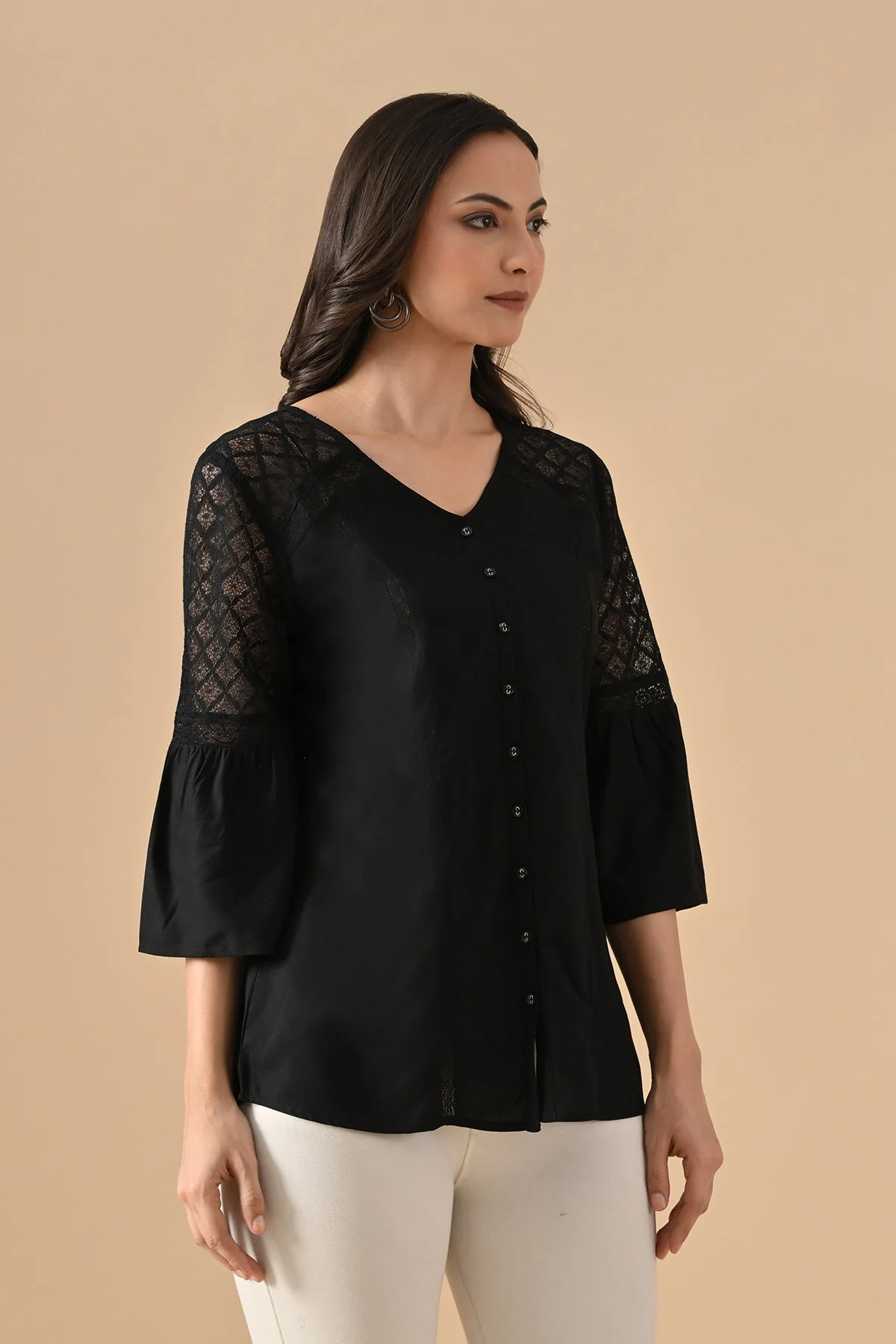 Black Solid Straight Top - Image 4