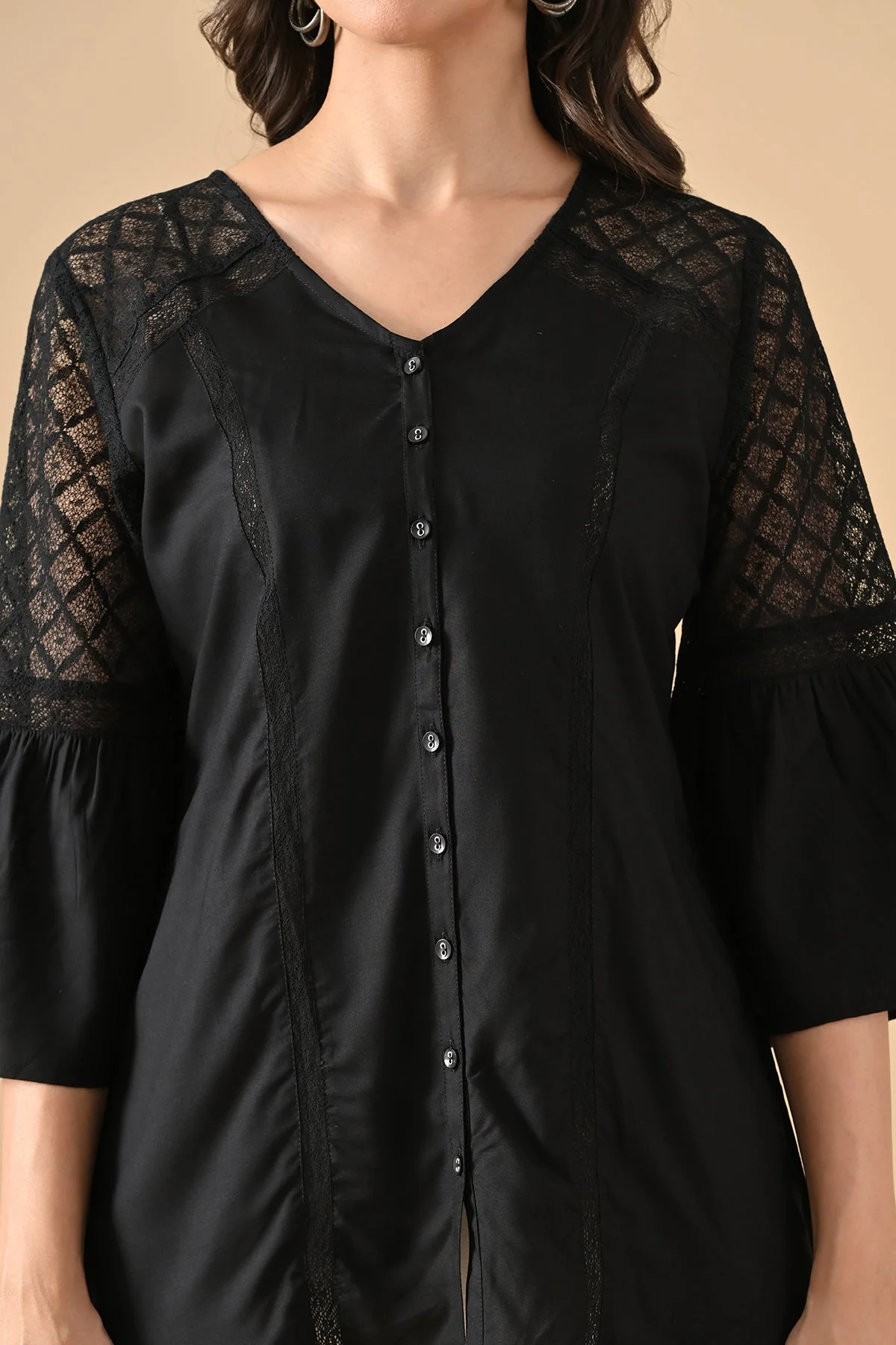 Black Solid Straight Top - Image 5