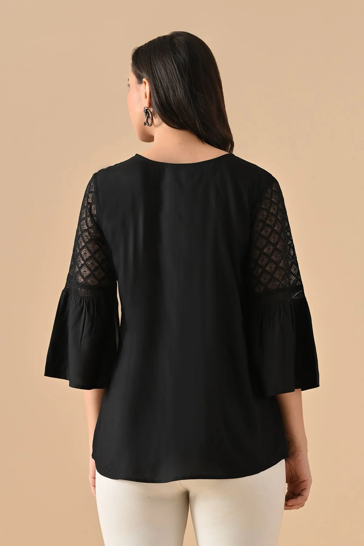Black Solid Straight Top - Image 6