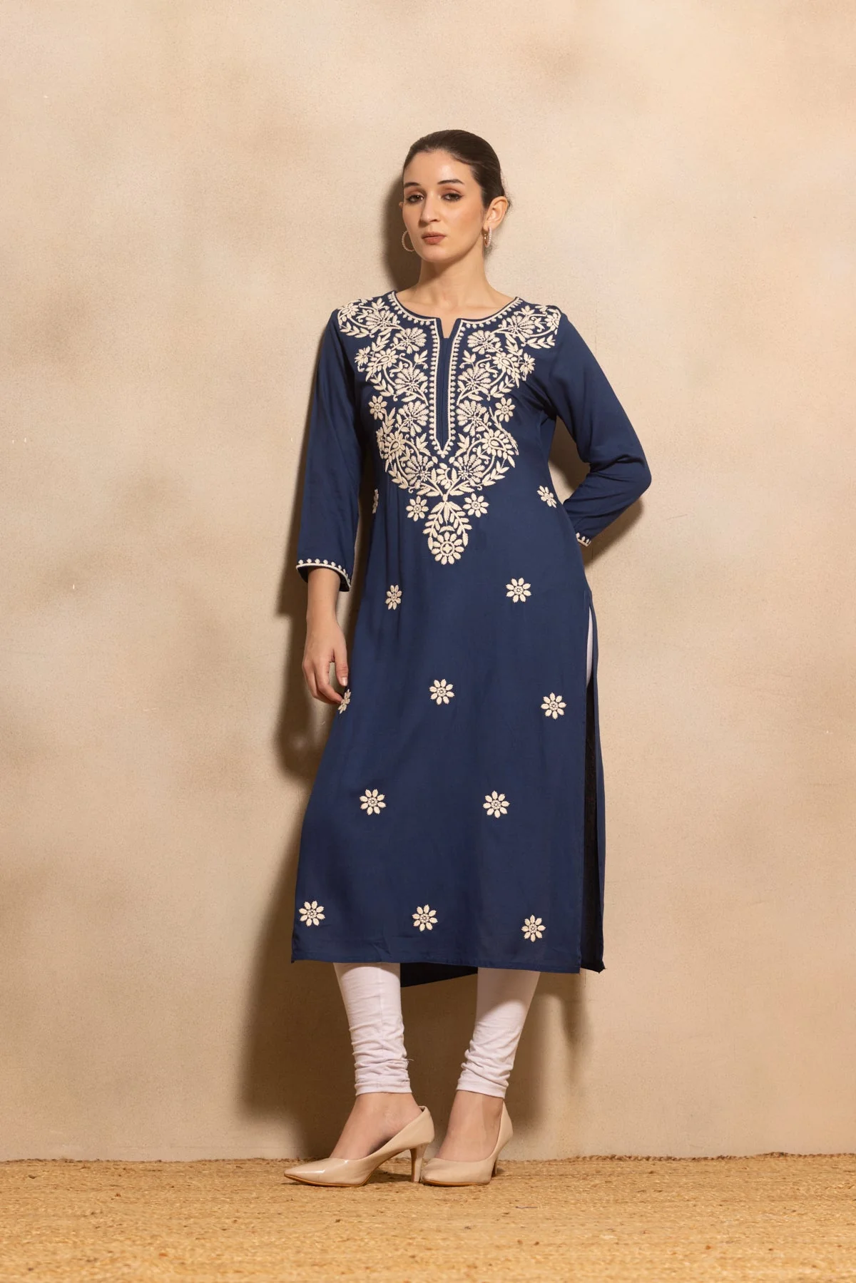 Blue Embroidered Kurta