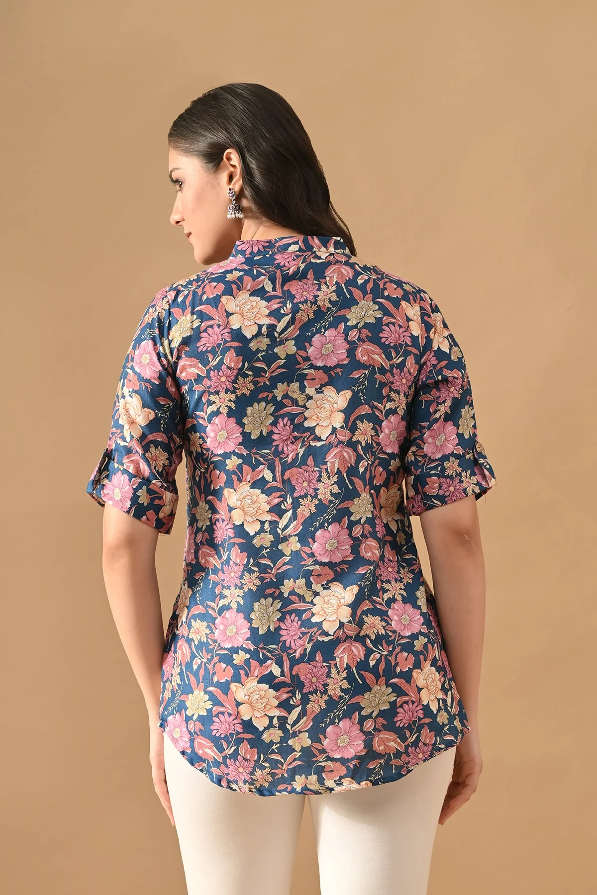 Blue Floral Printed Top - Image 5