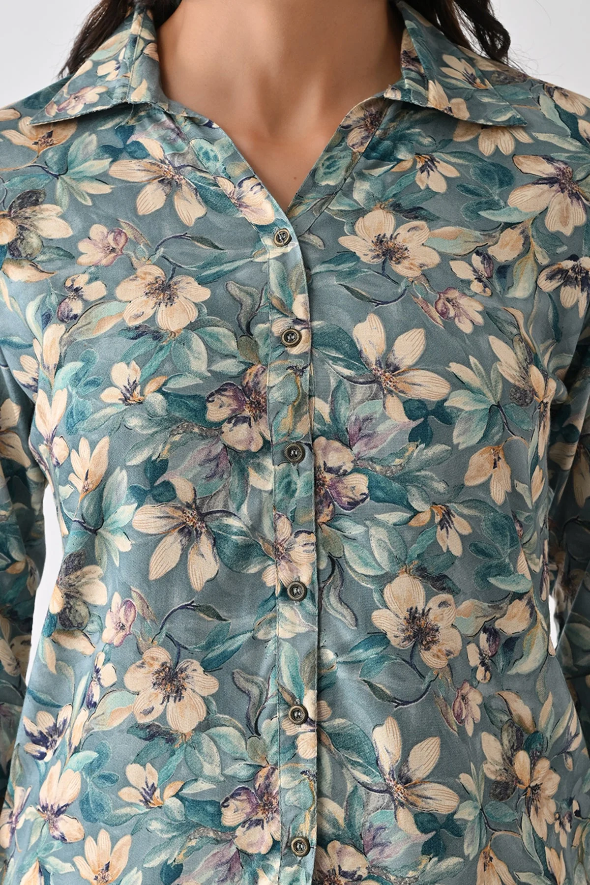 Blue Floral Printed Top - Image 4
