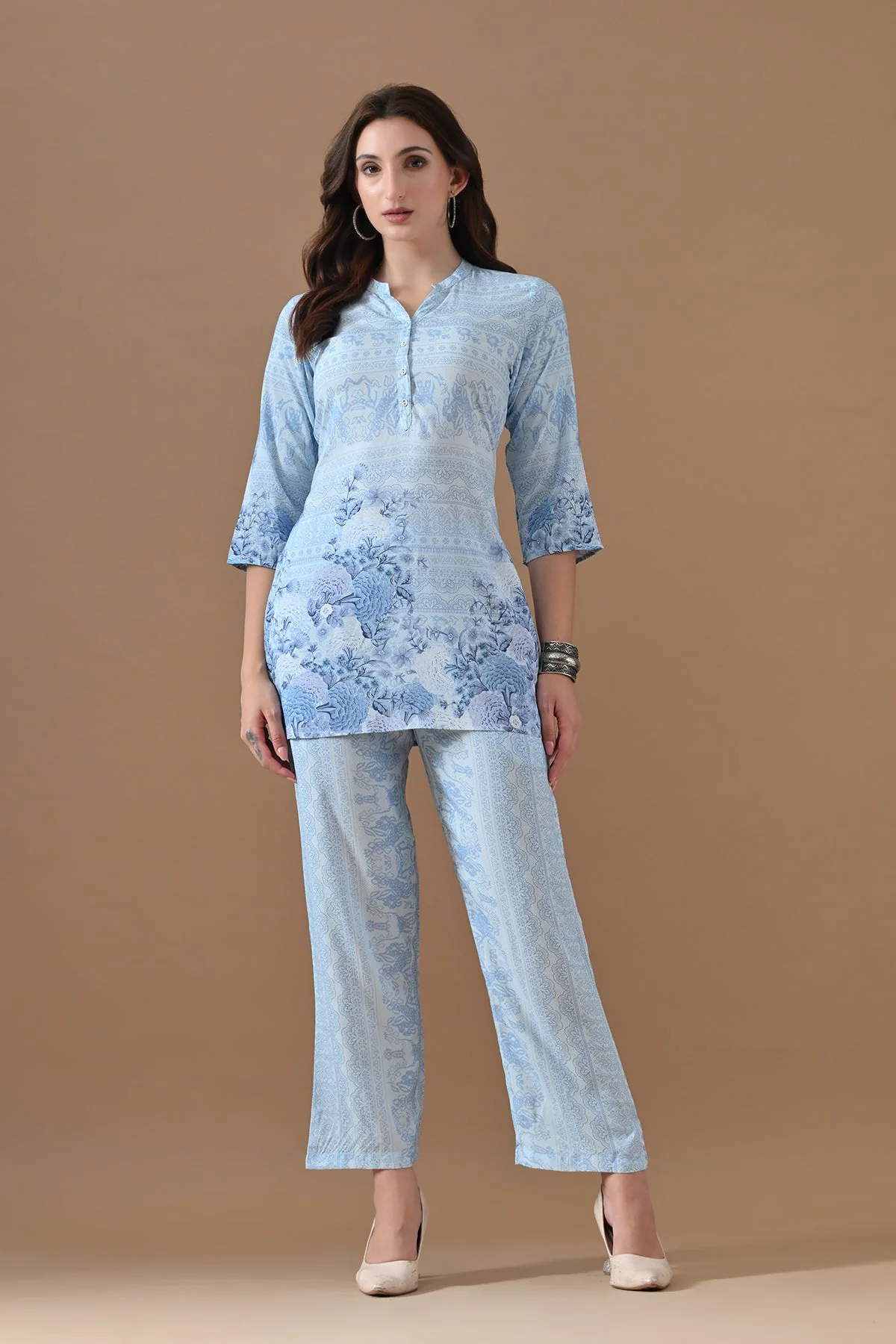 Blue Printed Co-Ord Set
