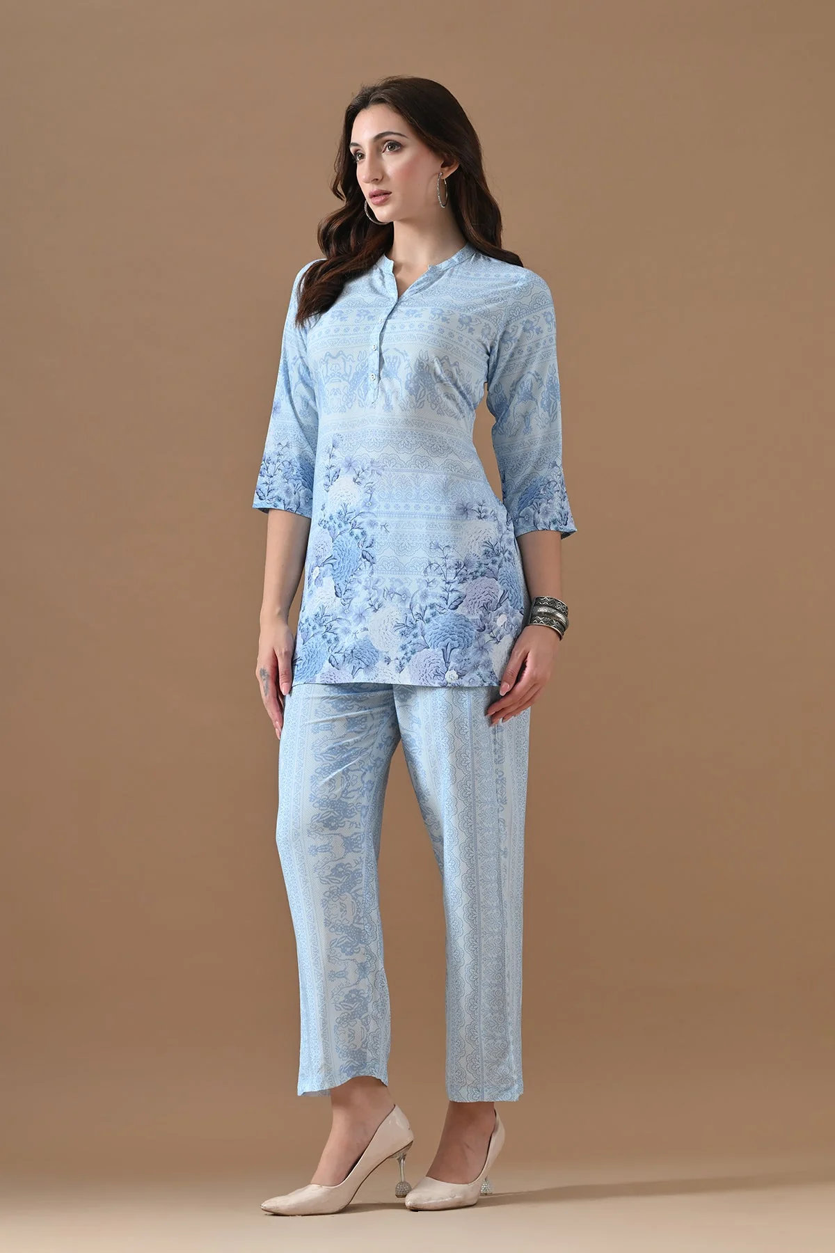 Blue Printed Co-Ord Set - Image 2