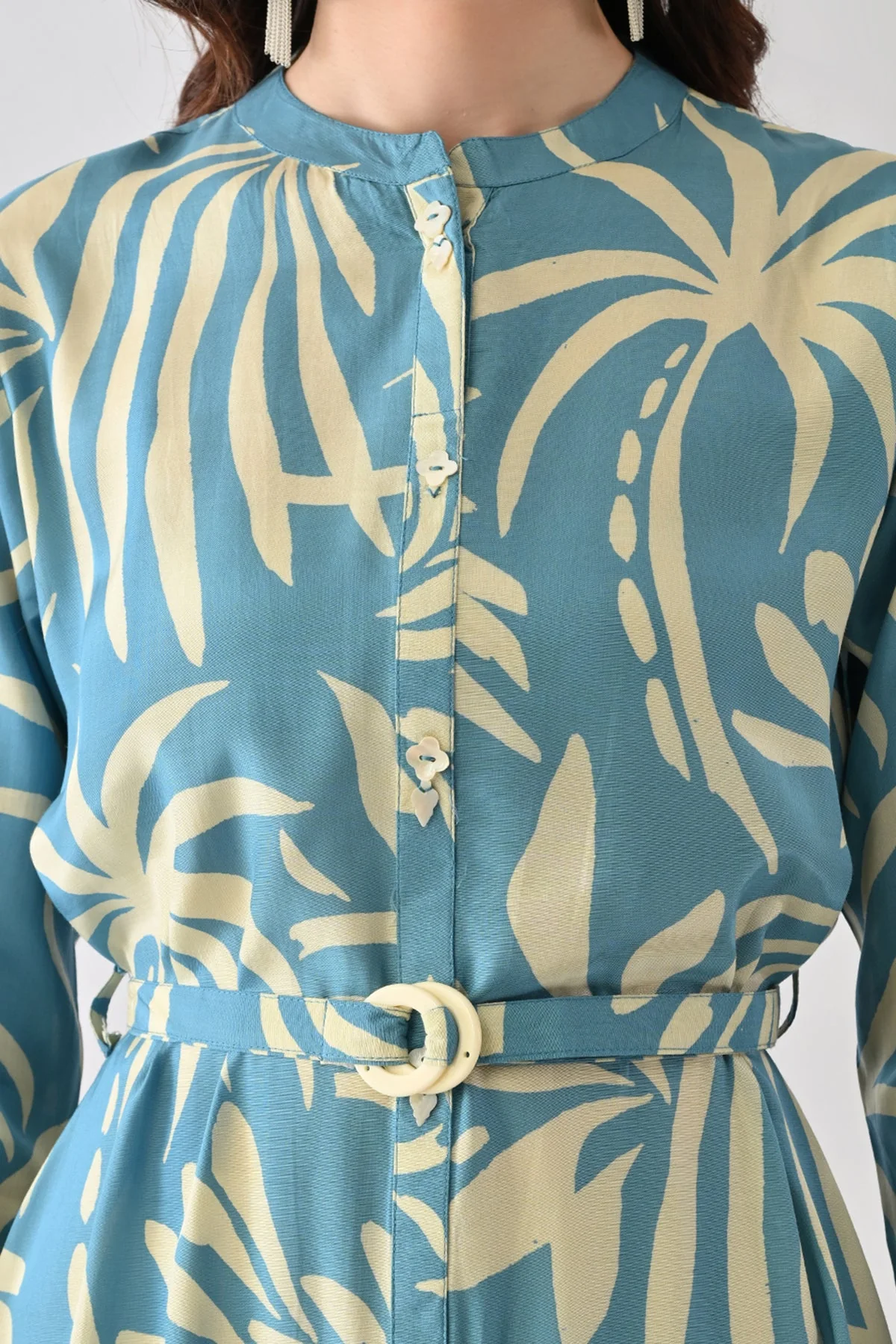 Blue Printed Dress - Image 4