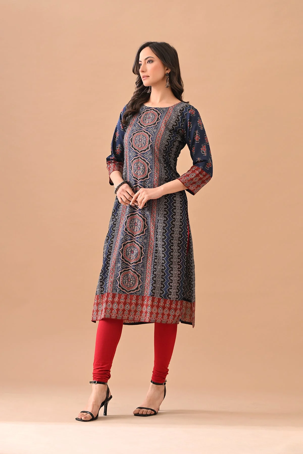 Blue Printed Kurta - Image 2