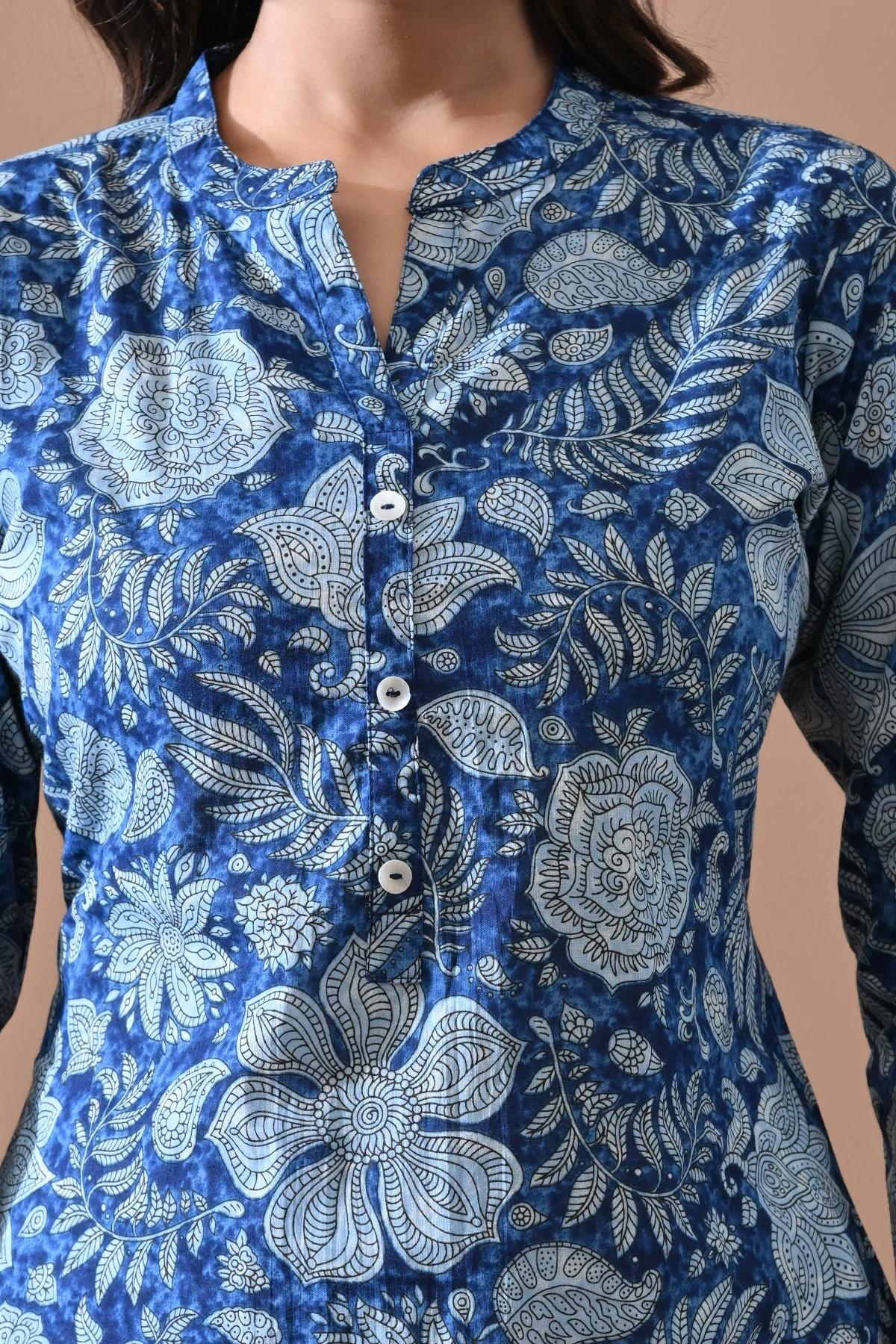 Blue Printed Kurta - Image 4