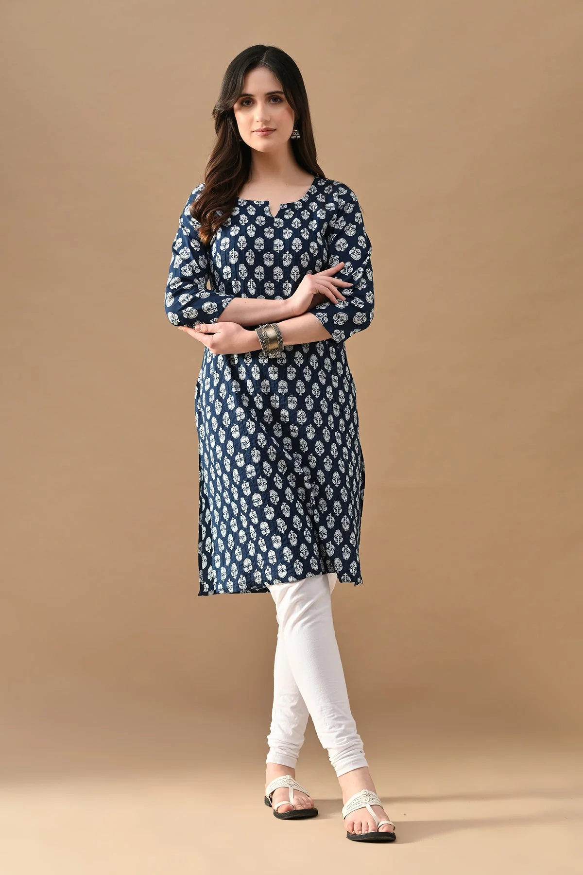 Blue Printed Kurta - Image 6