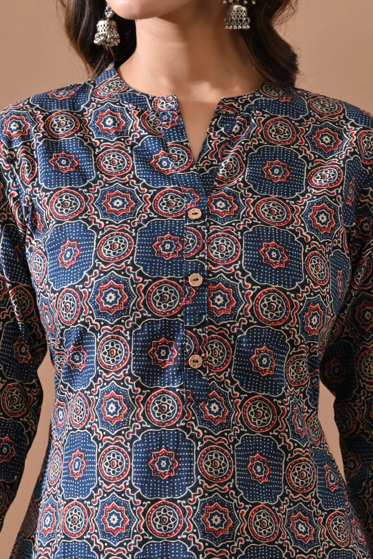 Blue Printed Kurta - Image 4
