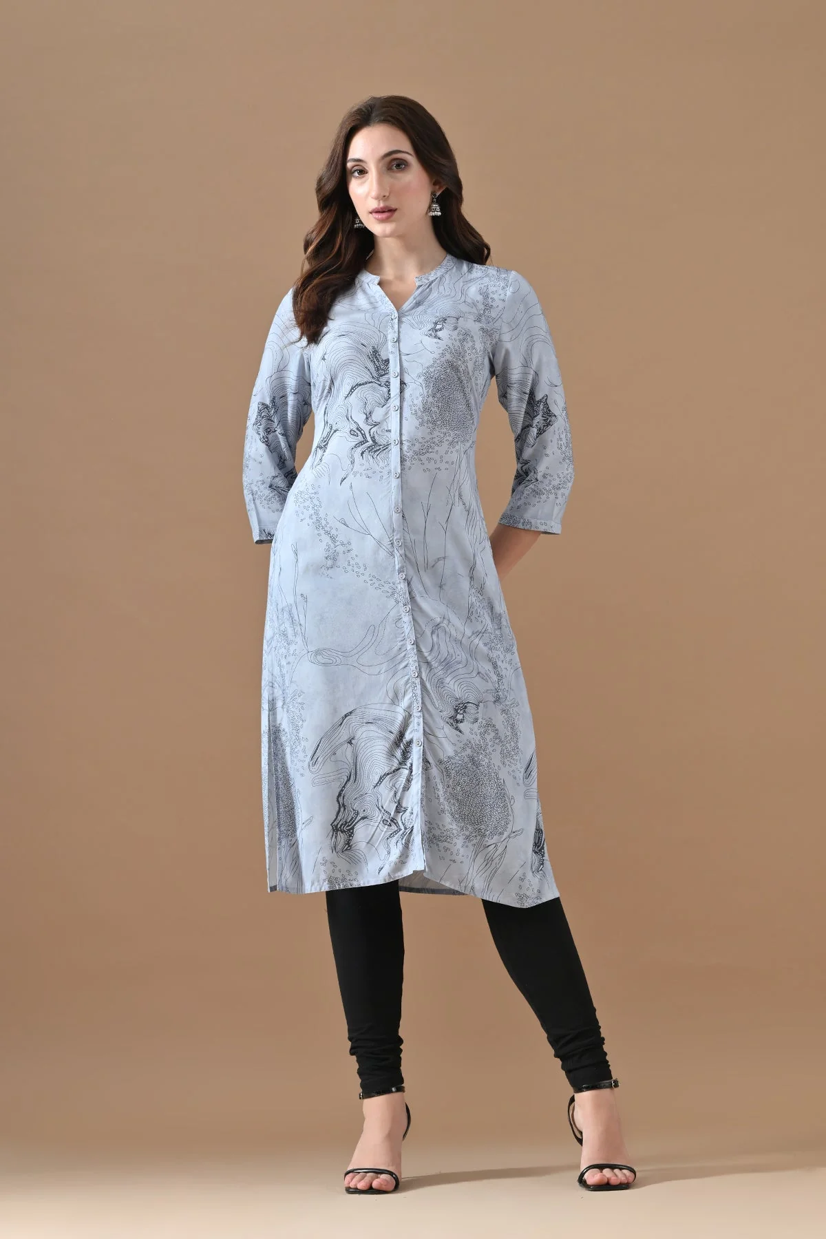 Blue Printed Kurta