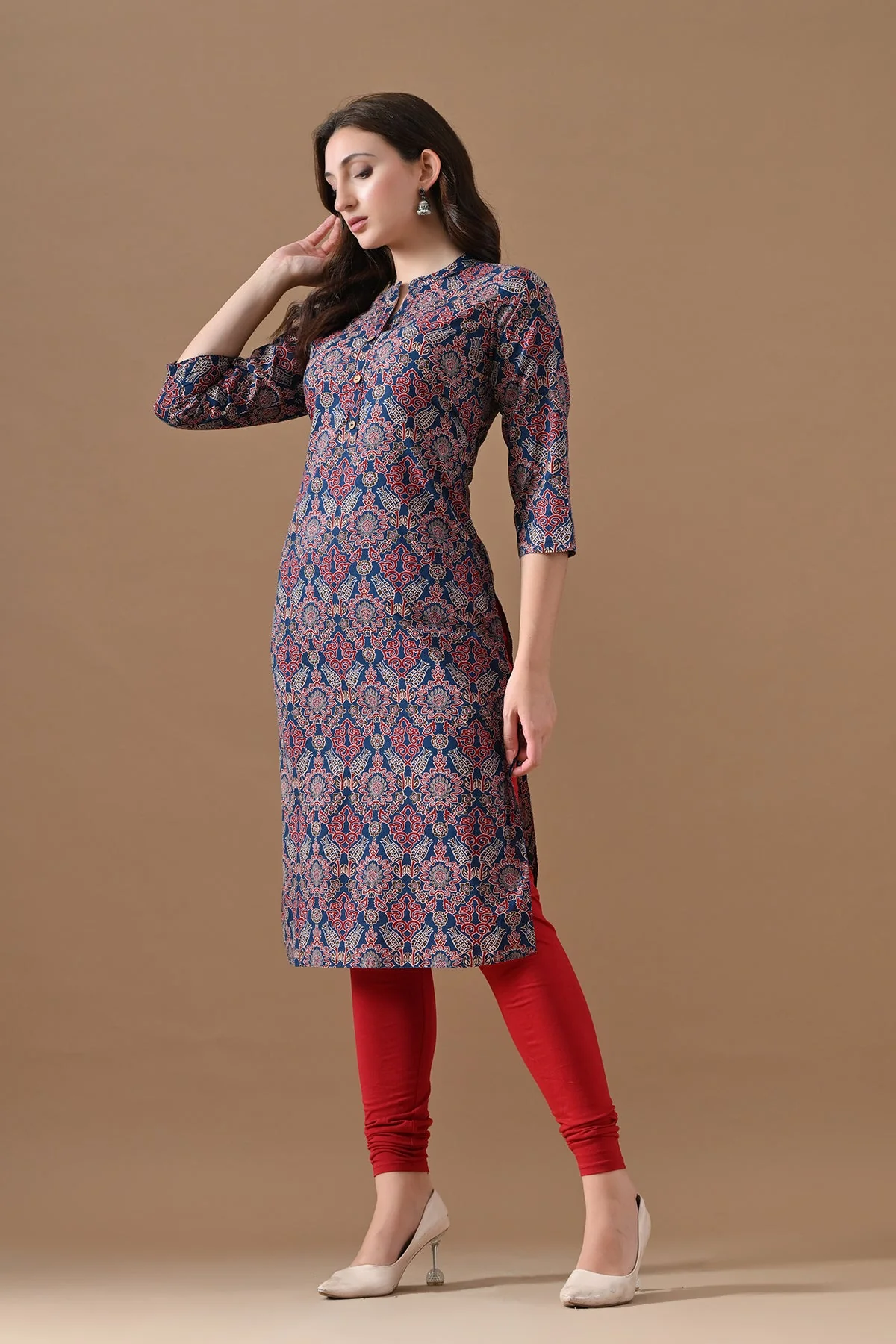 Blue Printed Kurta - Image 2