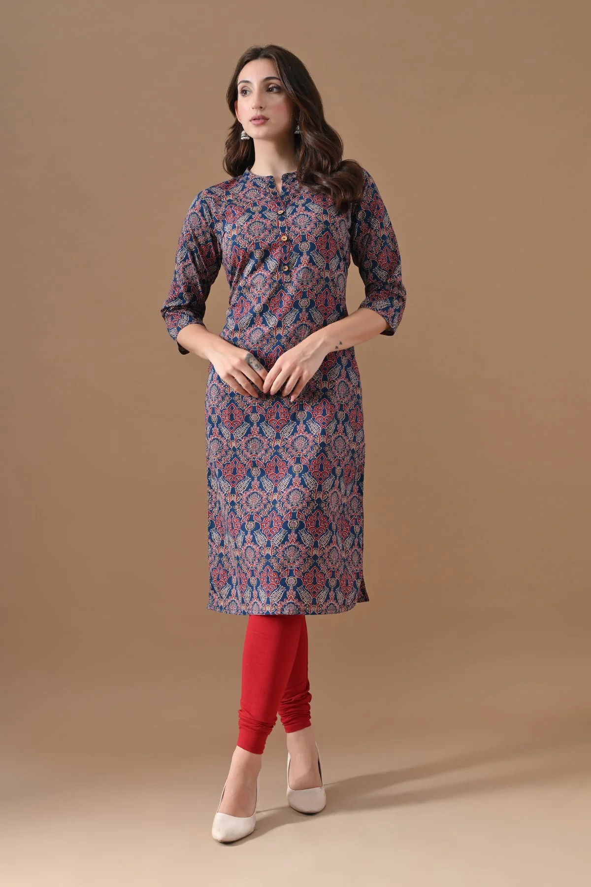 Blue Printed Kurta - Image 6