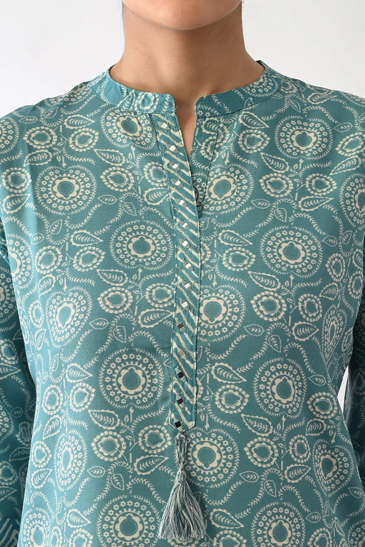 Blue Printed Kurta - Image 2
