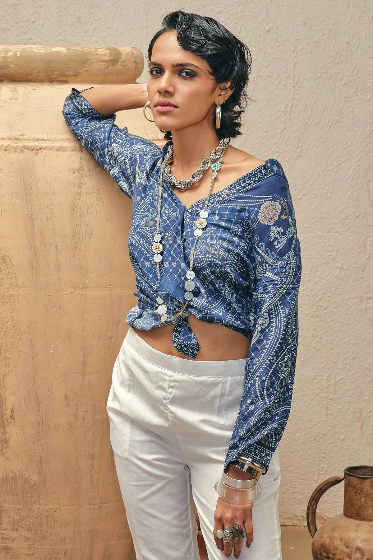 Blue Printed Top - Image 4
