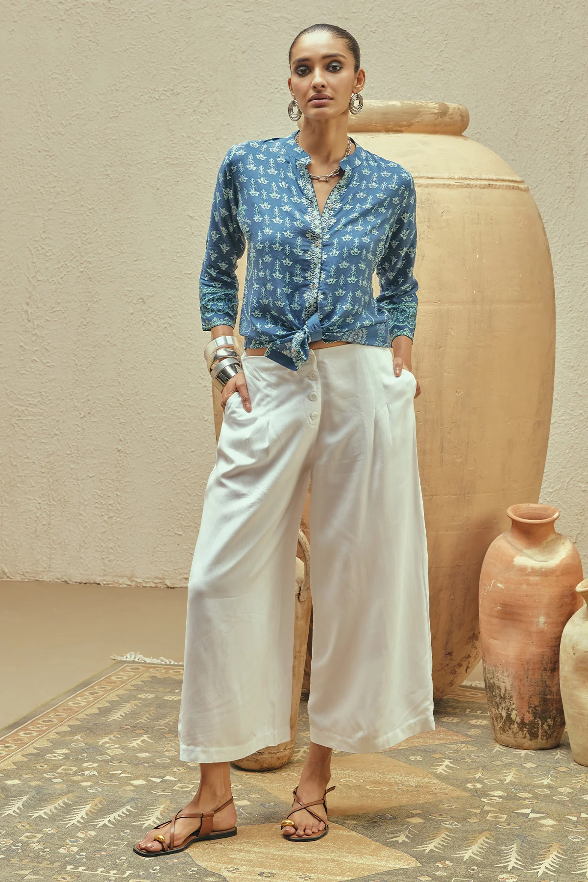 Blue Printed Top