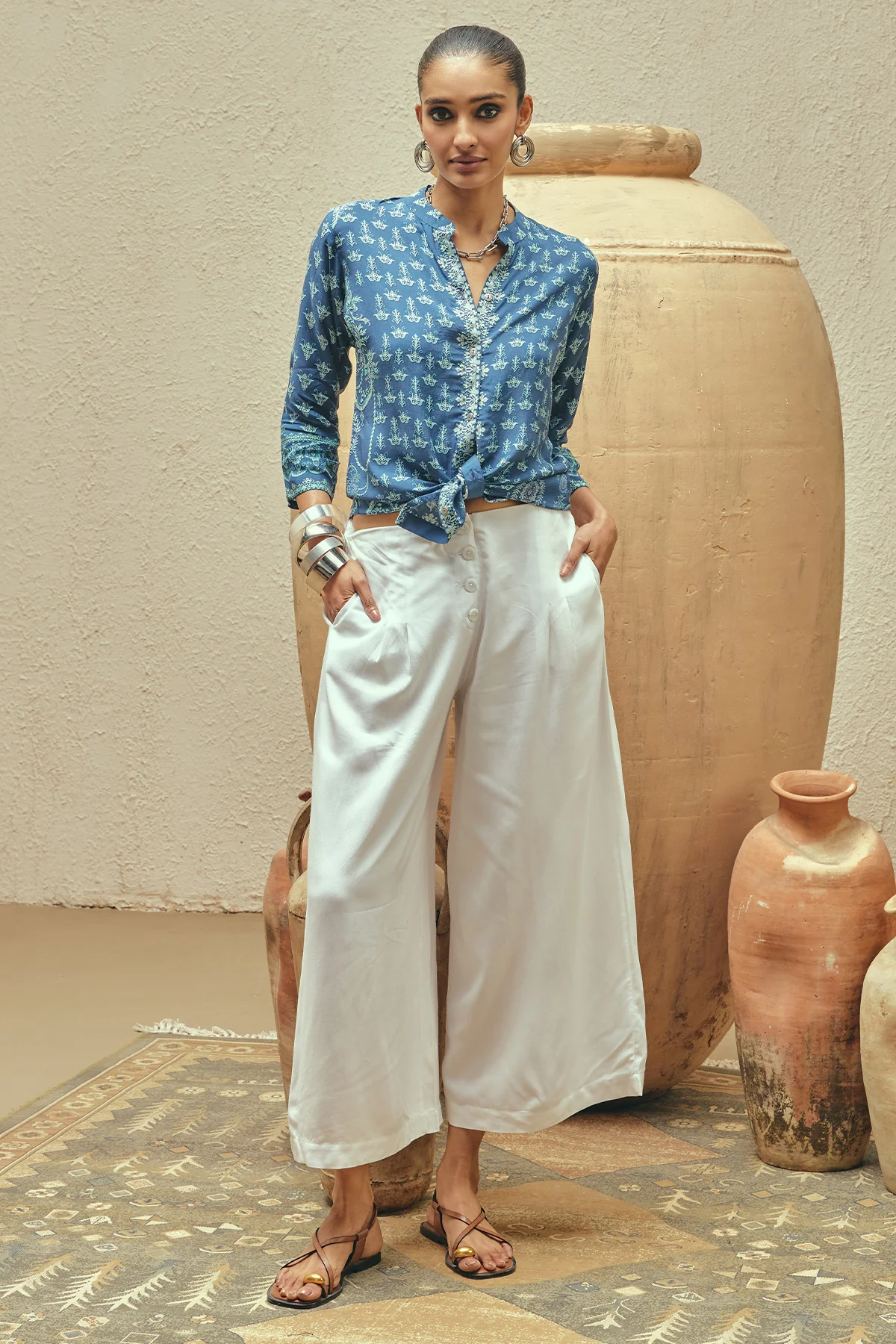 Blue Printed Top - Image 2