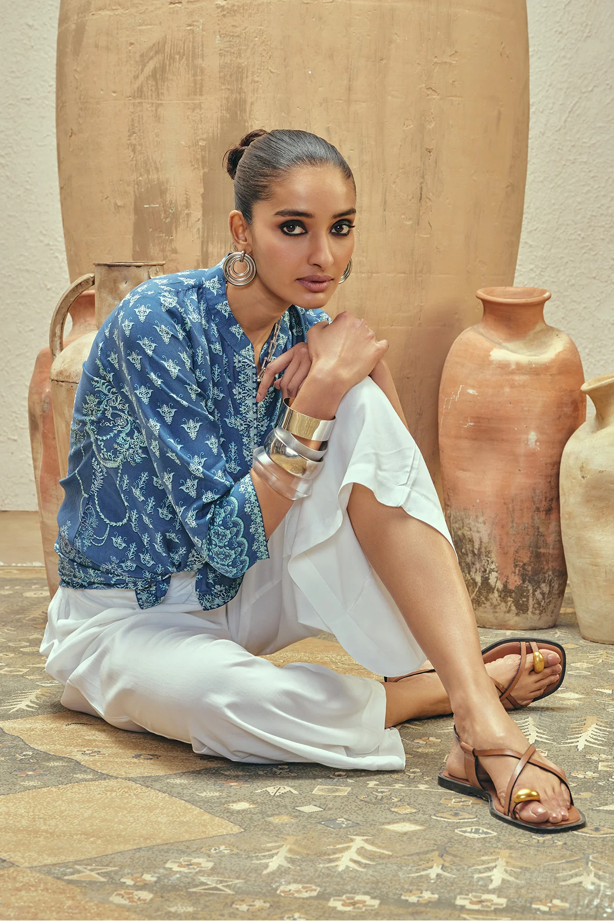 Blue Printed Top - Image 3