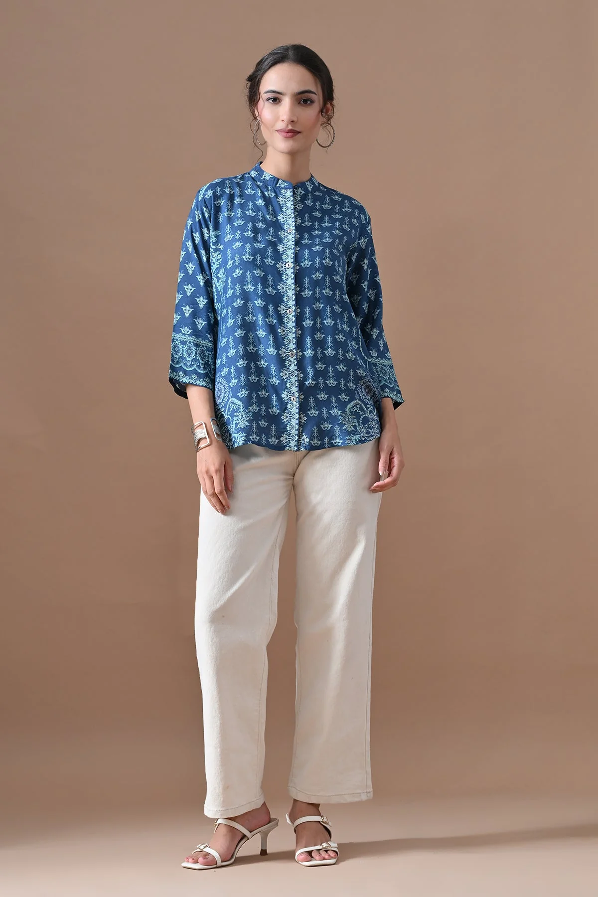 Blue Printed Top - Image 5