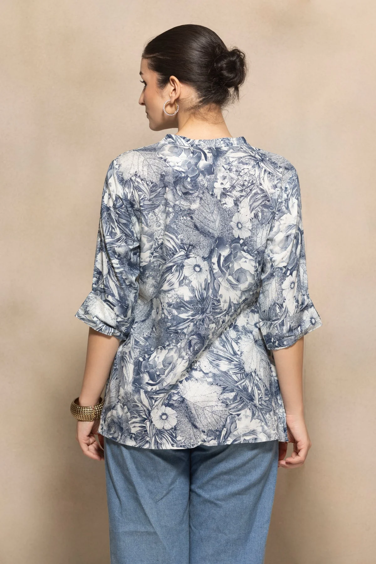 Blue Printed Top - Image 4