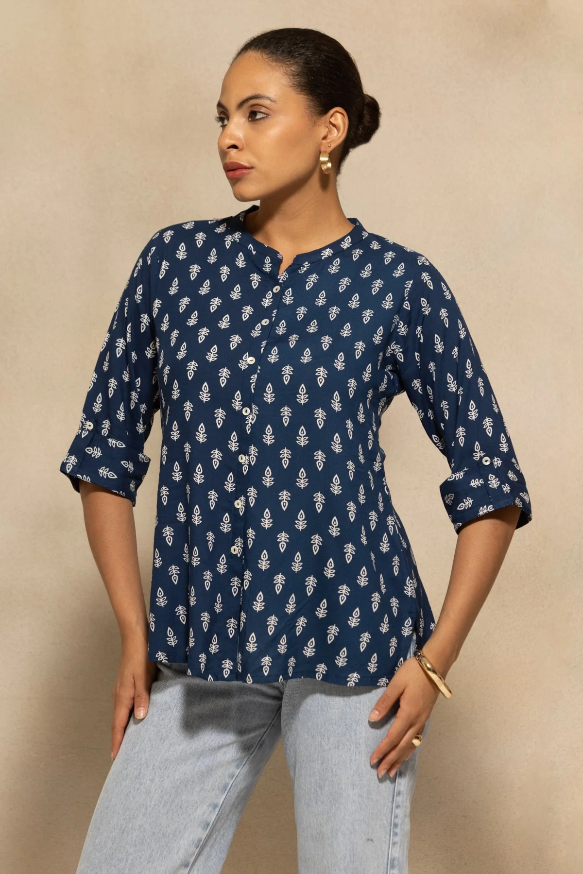 Blue Printed Top - Image 2