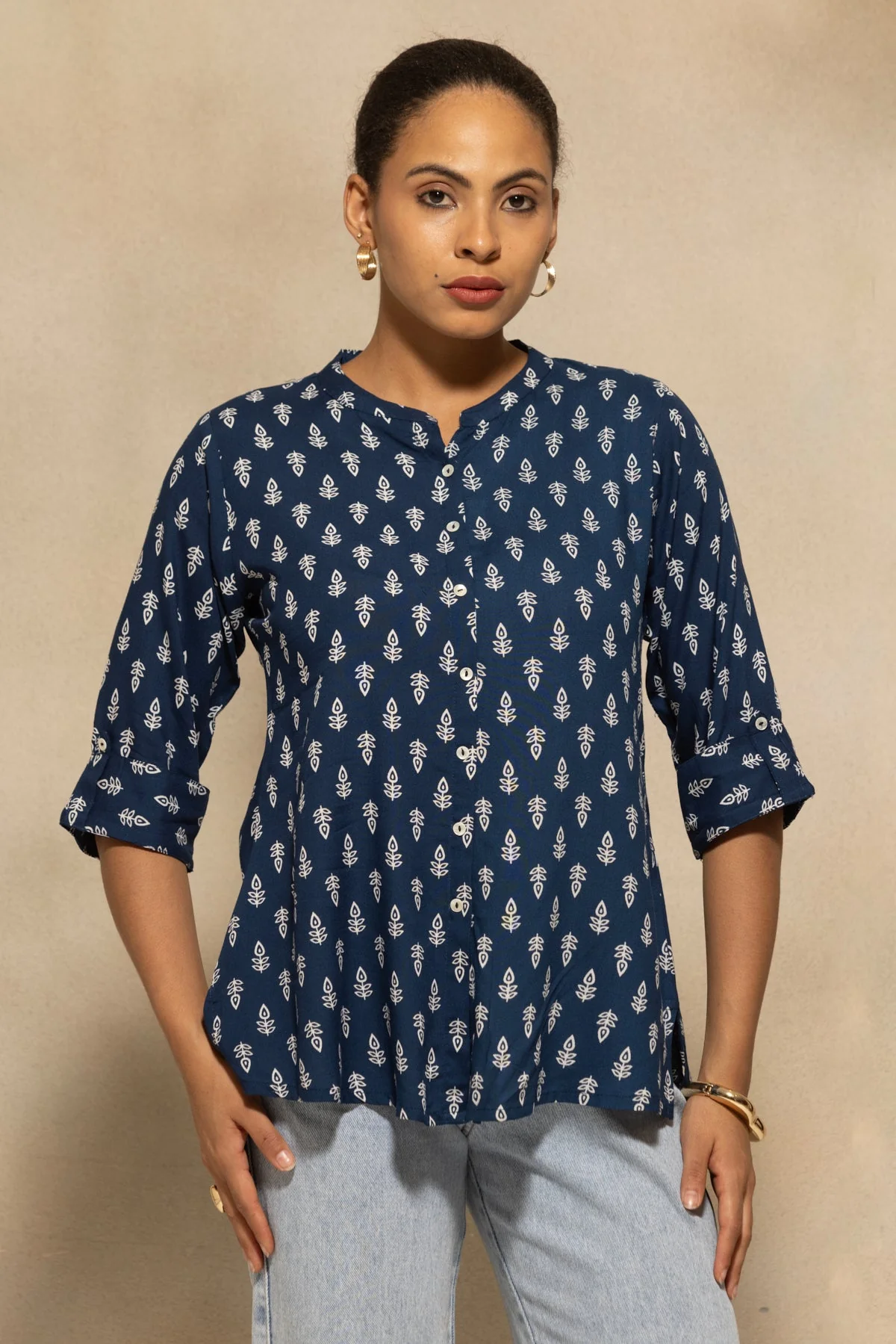 Blue Printed Top - Image 3