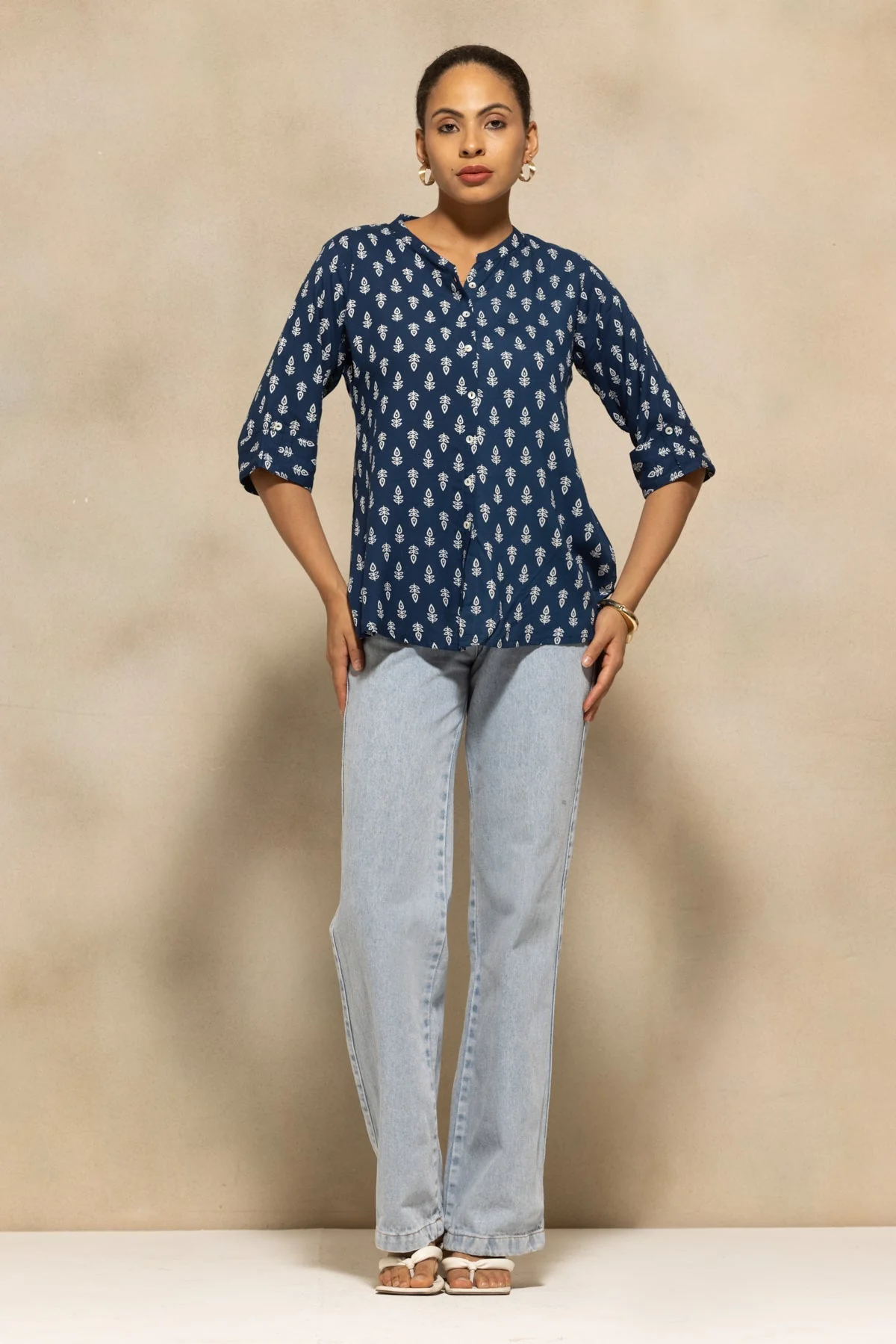 Blue Printed Top - Image 7