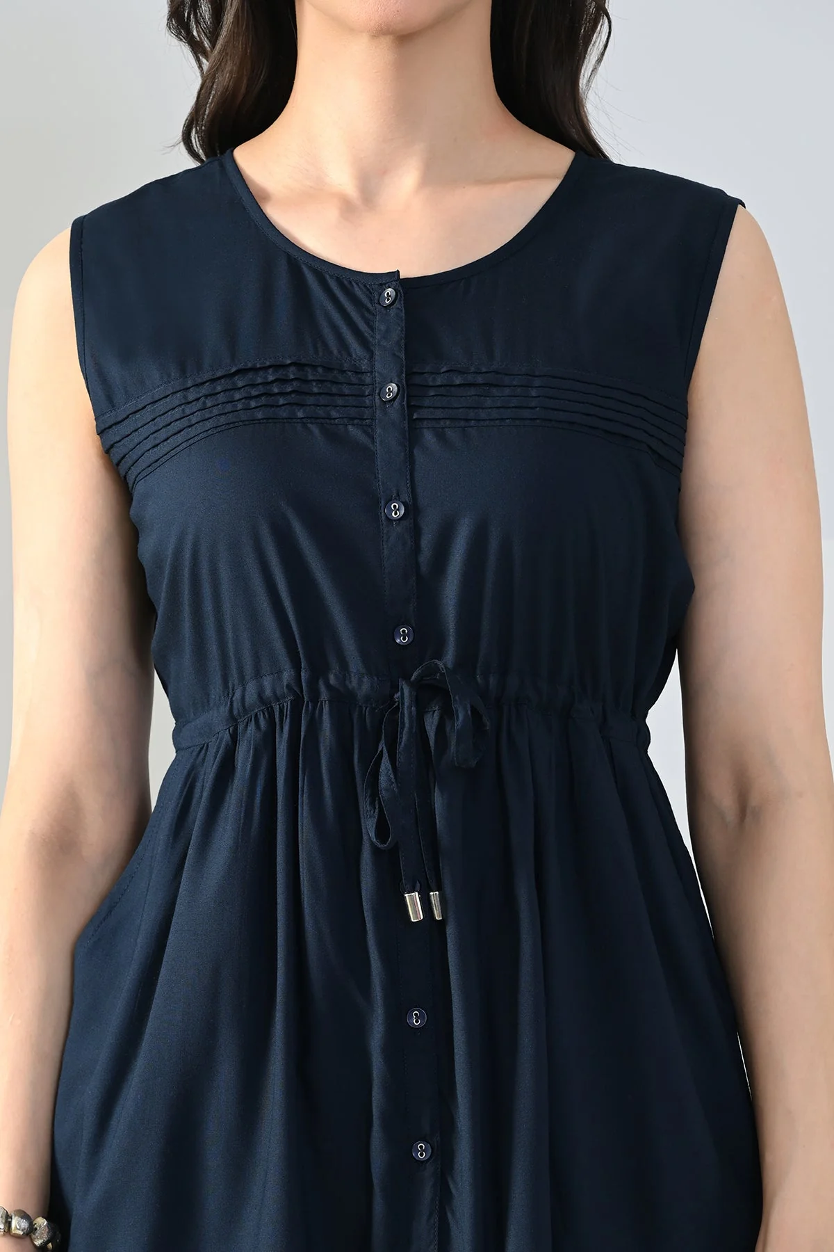 Blue Solid Flared Top - Image 5