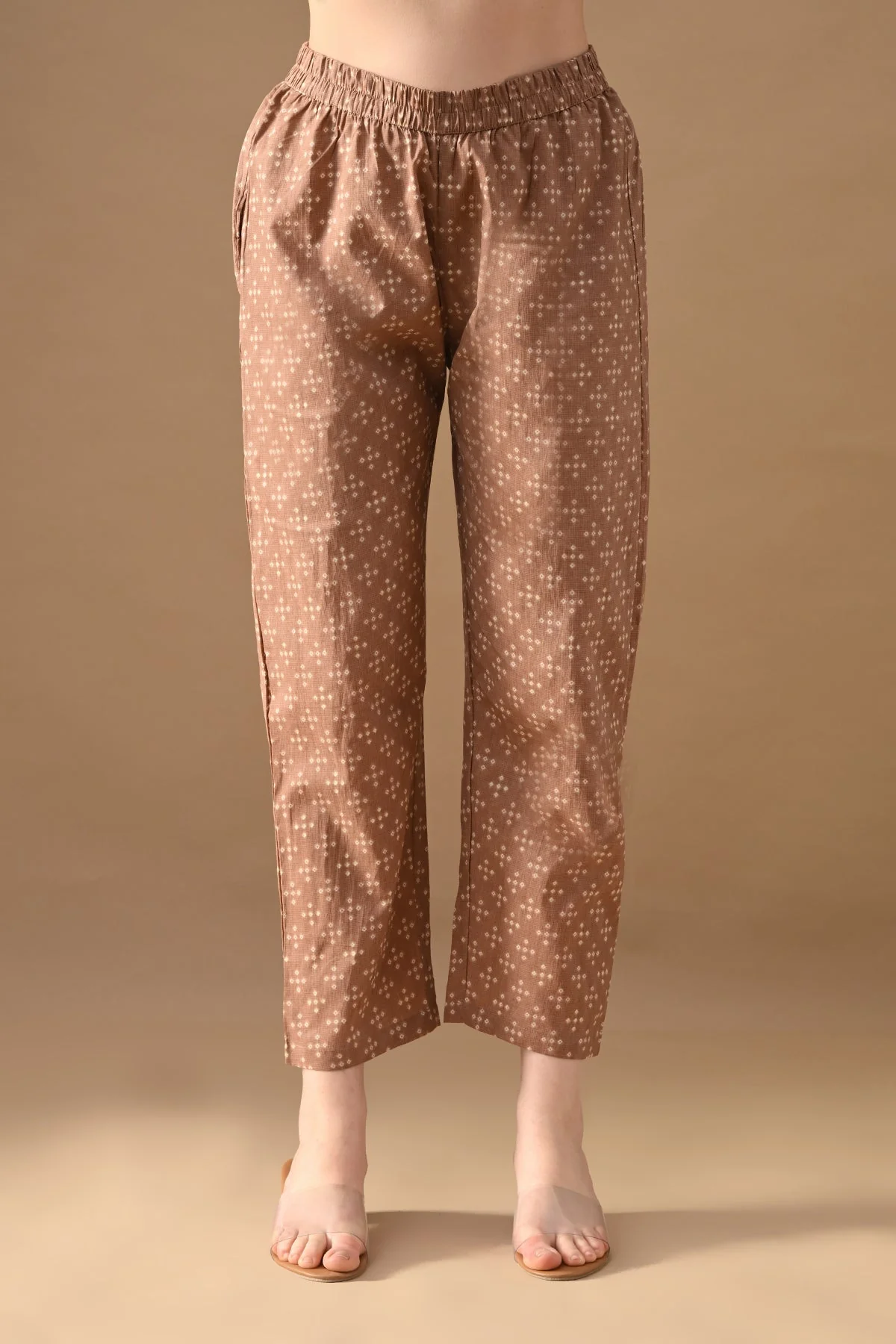 Brown Printed A-line Kurta 2 Pcs Set - Image 6
